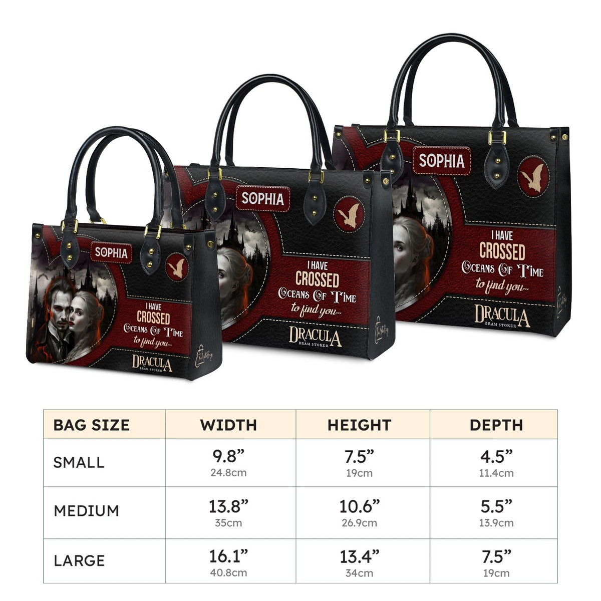 Dracula Bram Stoker I Have Crossed Oceans Of Time To Find You TTLZ1802006A Leather Bag