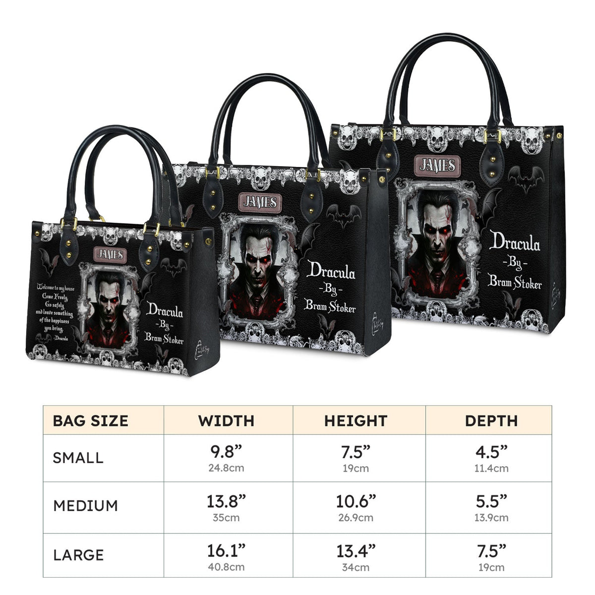 Dracula Bram Stoker Welcome To My House TTLZ1902002A Leather Bag