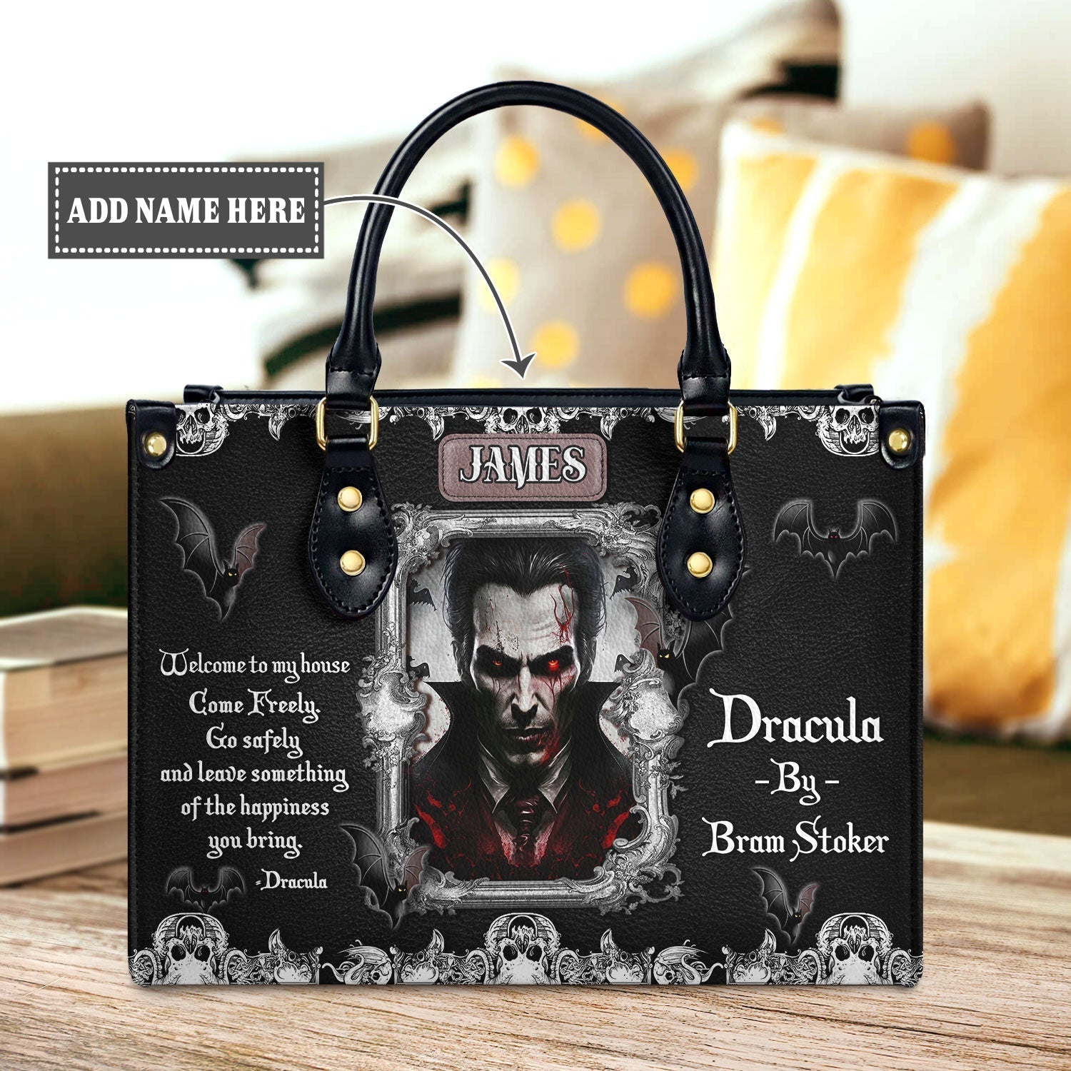 Dracula Bram Stoker Welcome To My House TTLZ1902002A Leather Bag