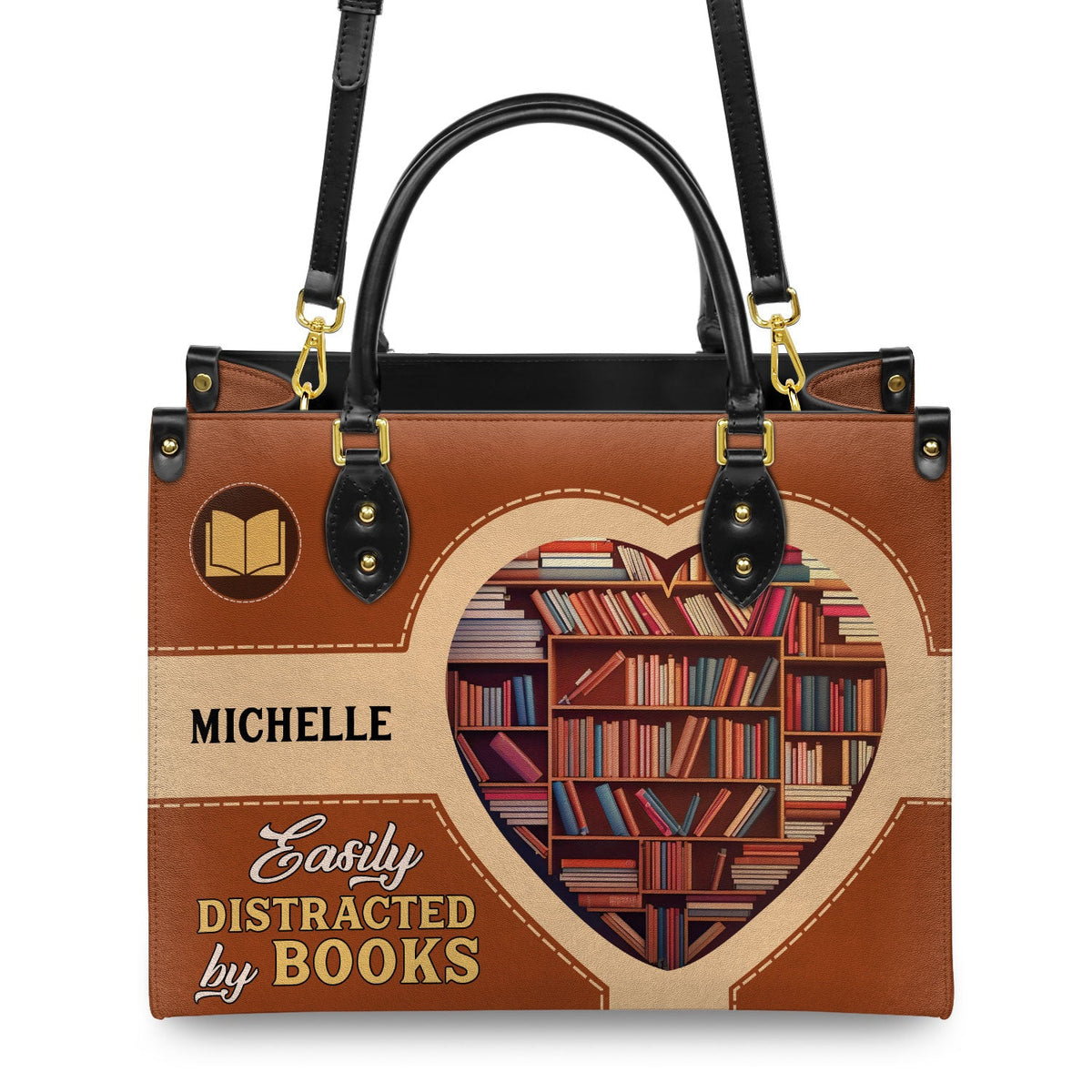 Easily Distracted By Books HHAY1802004A Leather Bag