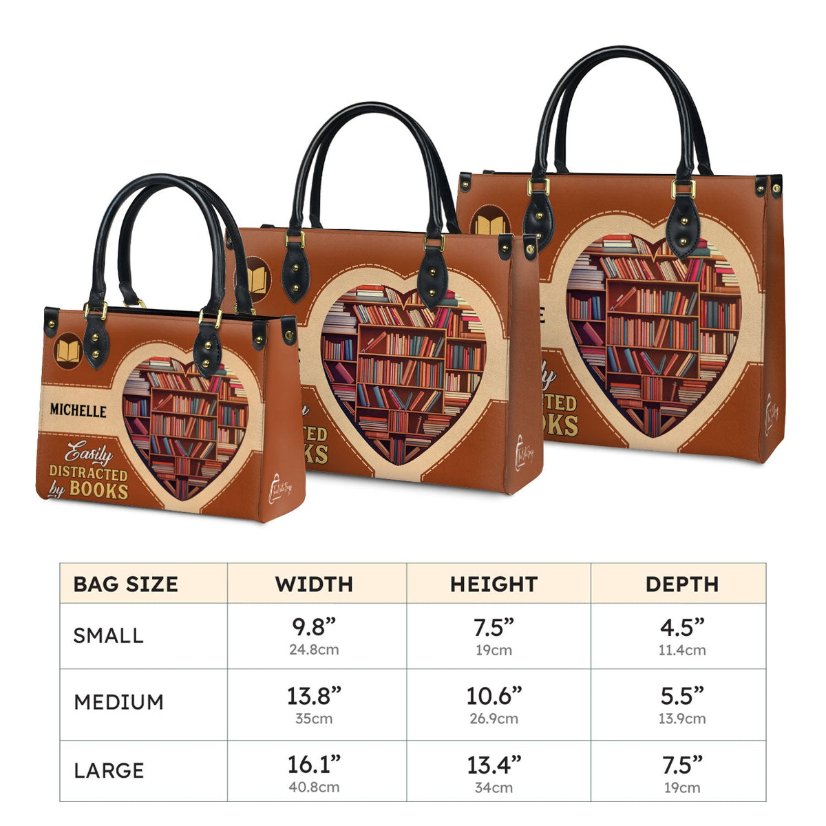 Easily Distracted By Books HHAY1802004A Leather Bag