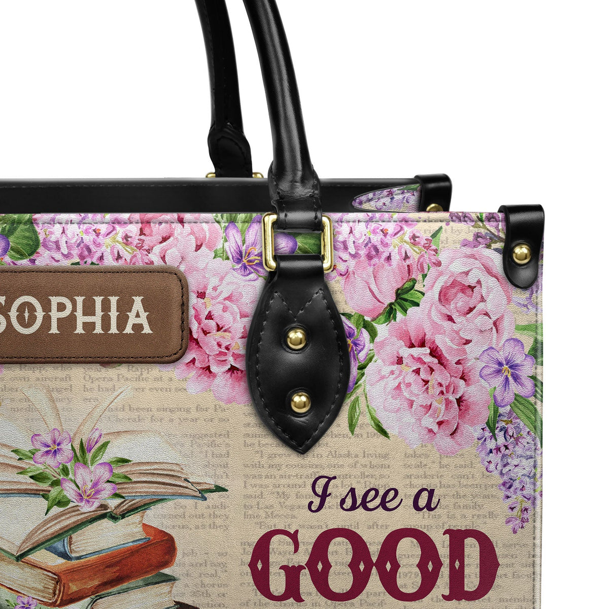 I See A Book I See A Coffee I See A Good Day Ahead NQRZ1802005A Leather Bag