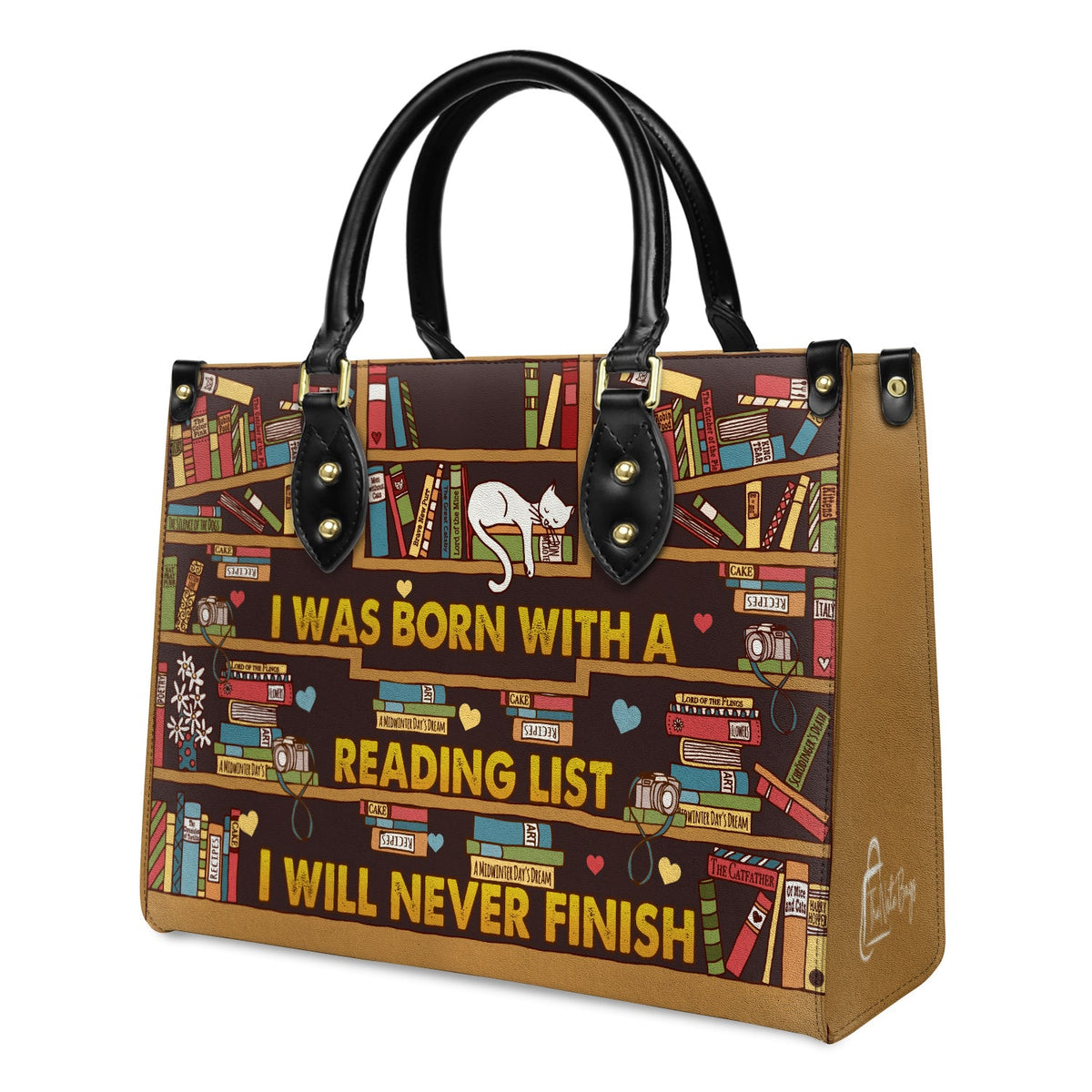 I Was Born With A Reading List I Will Never Finish HHRZ1902001A Leather Bag