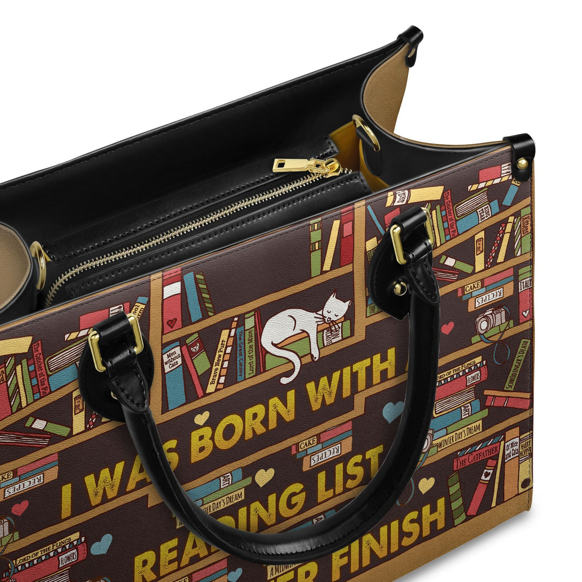 I Was Born With A Reading List I Will Never Finish HHRZ1902001A Leather Bag