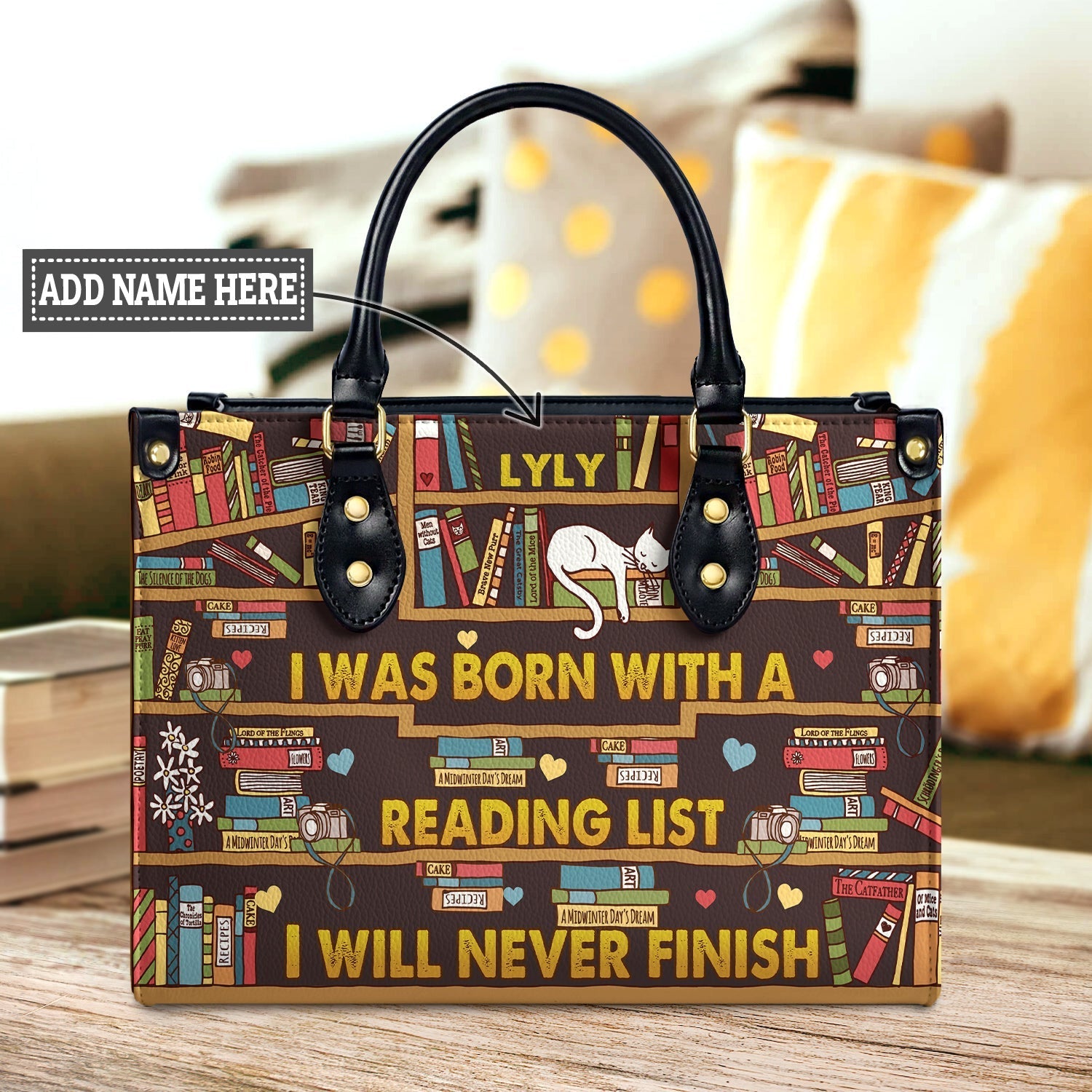 I Was Born With A Reading List I Will Never Finish HHRZ1902001A Leather Bag