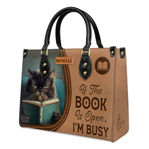 If The Book Is Open Im Busy HHAY1702001A Leather Bag