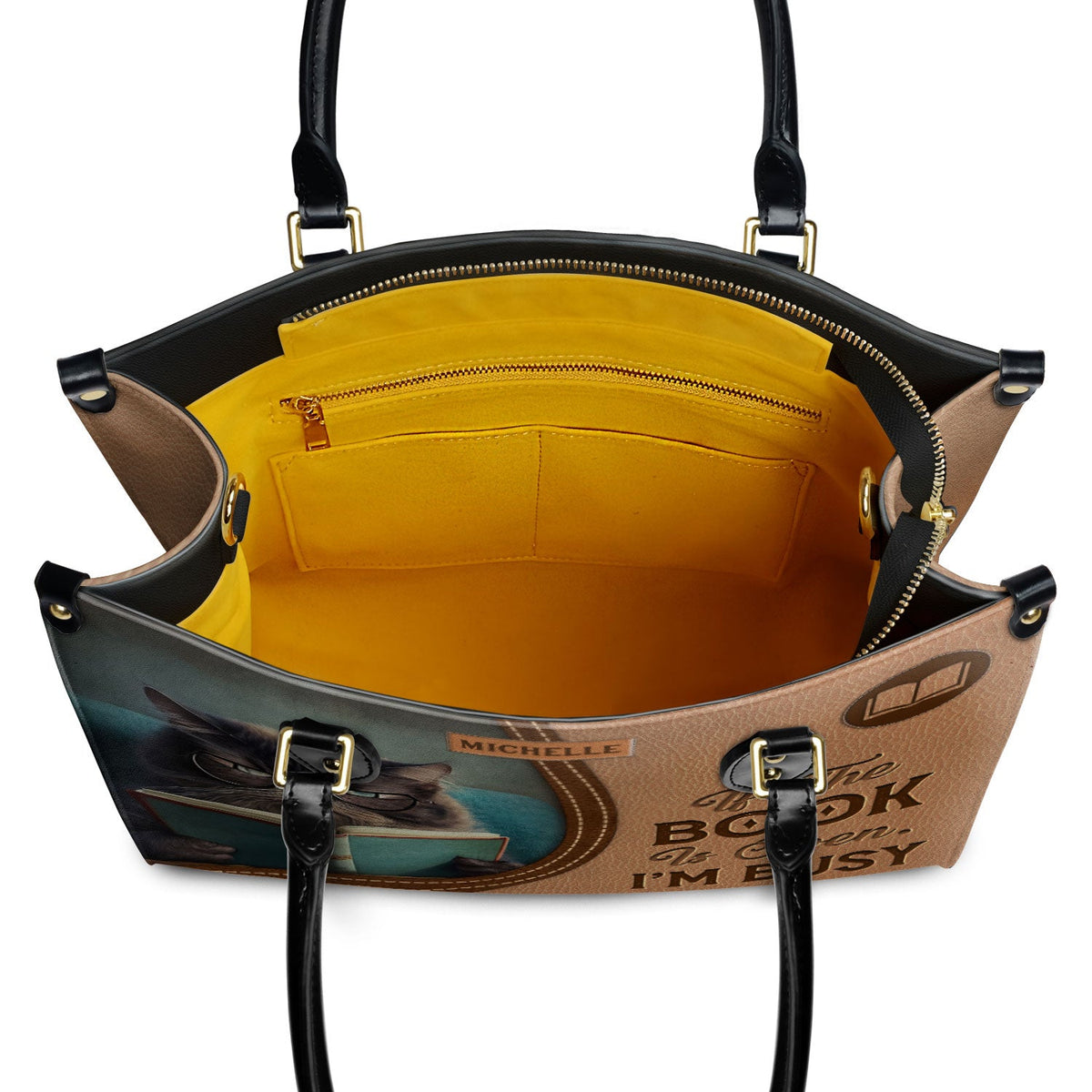 If The Book Is Open Im Busy HHAY1702001A Leather Bag