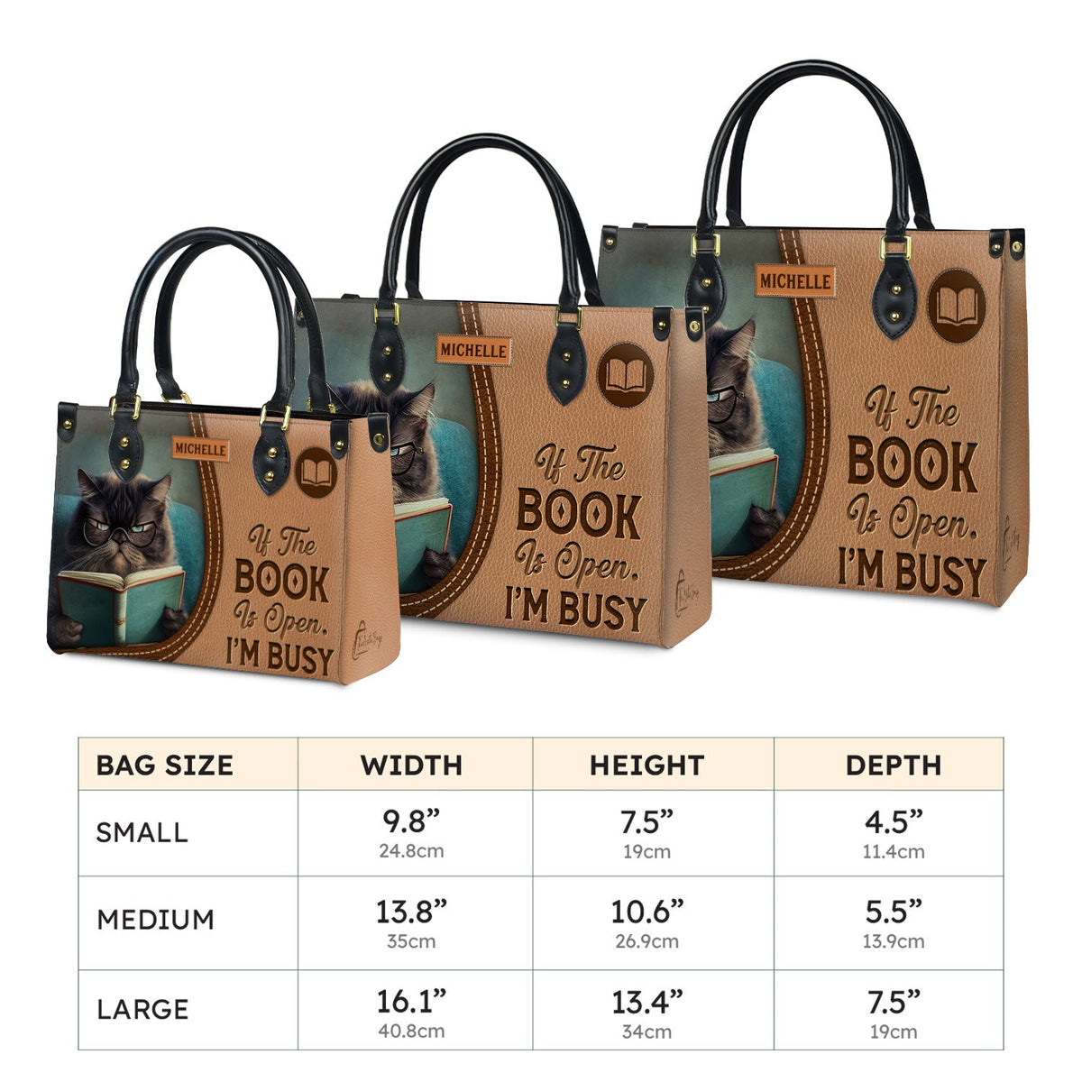 If The Book Is Open Im Busy HHAY1702001A Leather Bag