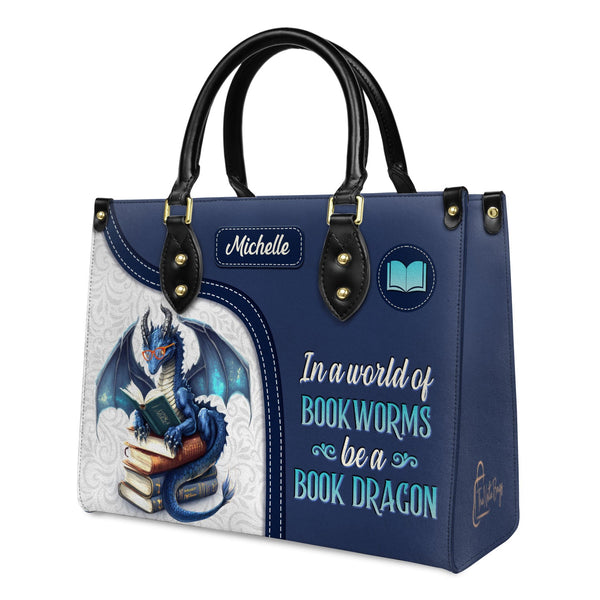 In A World Of Bookworms Be A Book Dragon DNRZ1702004A Leather Bag The Note Bags