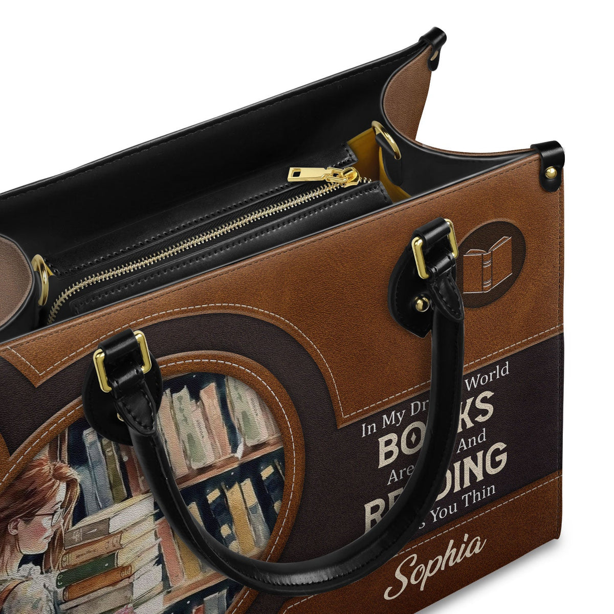 In My Dream World Books Are Free And Reading Makes You Thin NQAY1702006A Leather Bag