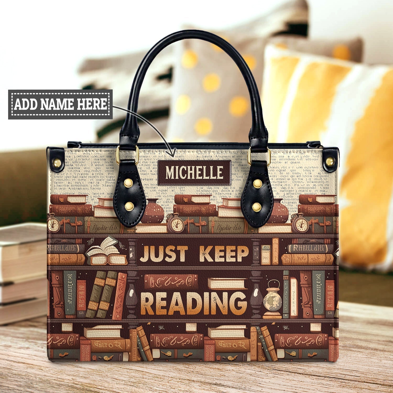 Just Keep Reading HHAY2302001A Leather Bag