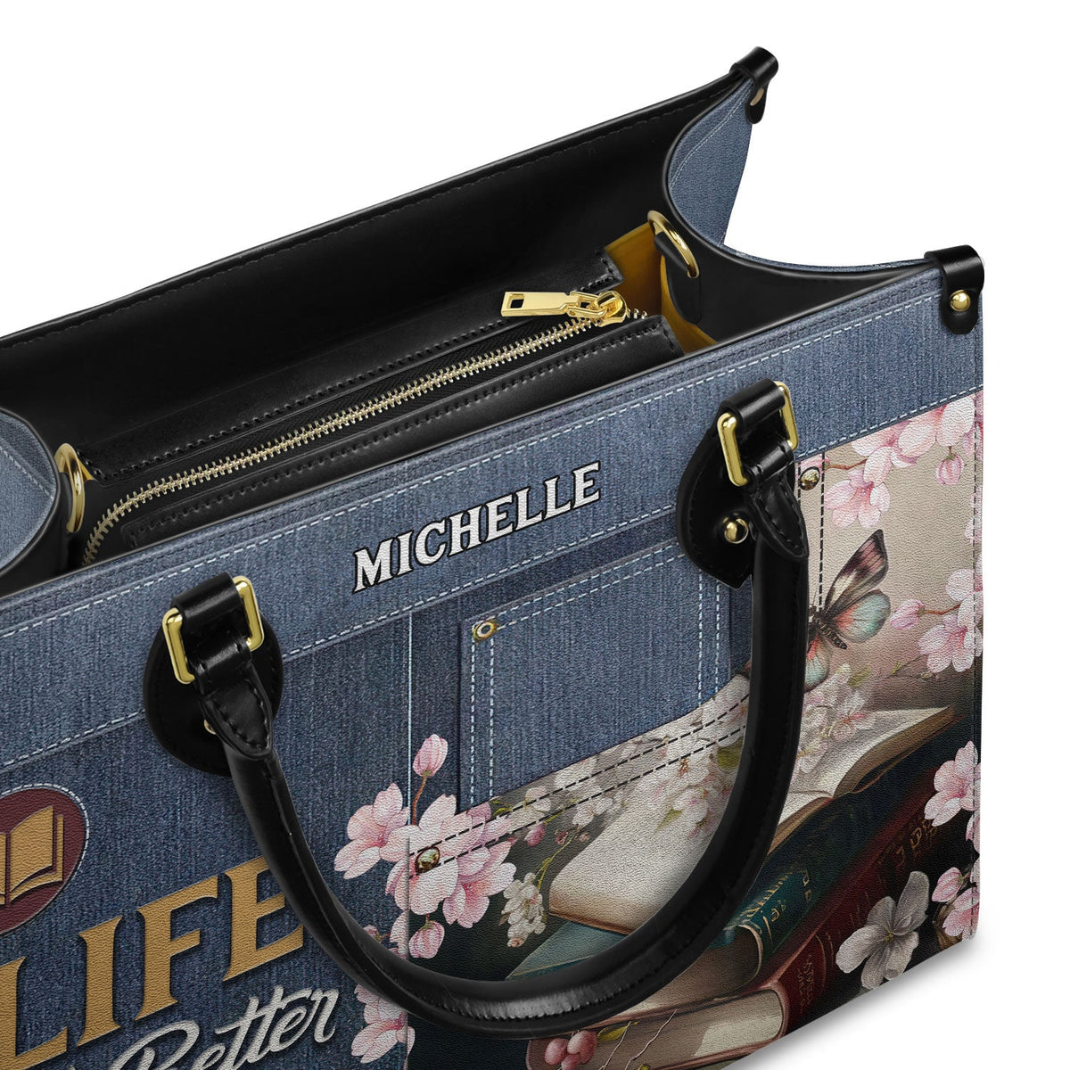 Life Is Better With Books HHAY1702005A Leather Bag