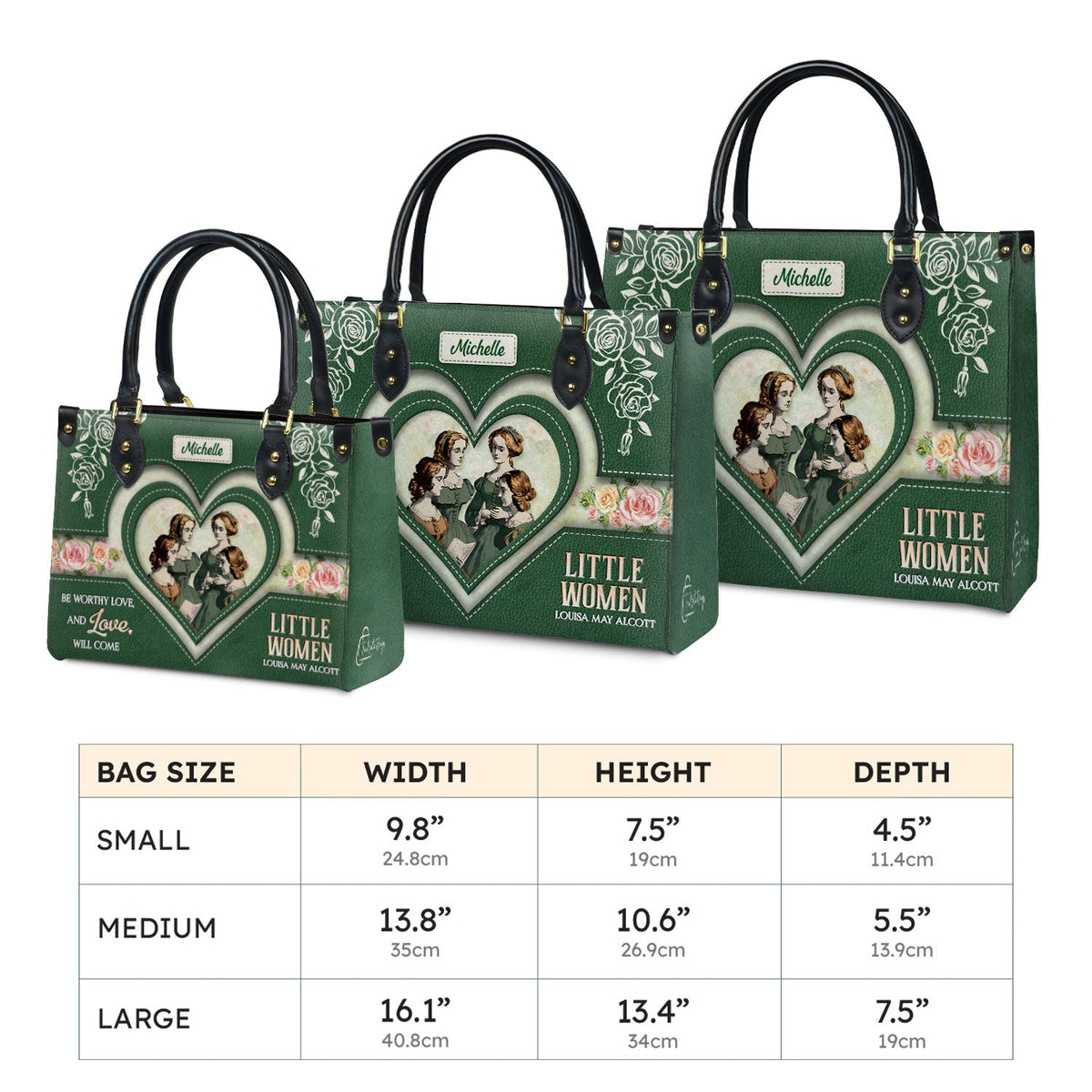 Little Women Be Worthy Love And Love Will Come DNRZ2102001A Leather Bag