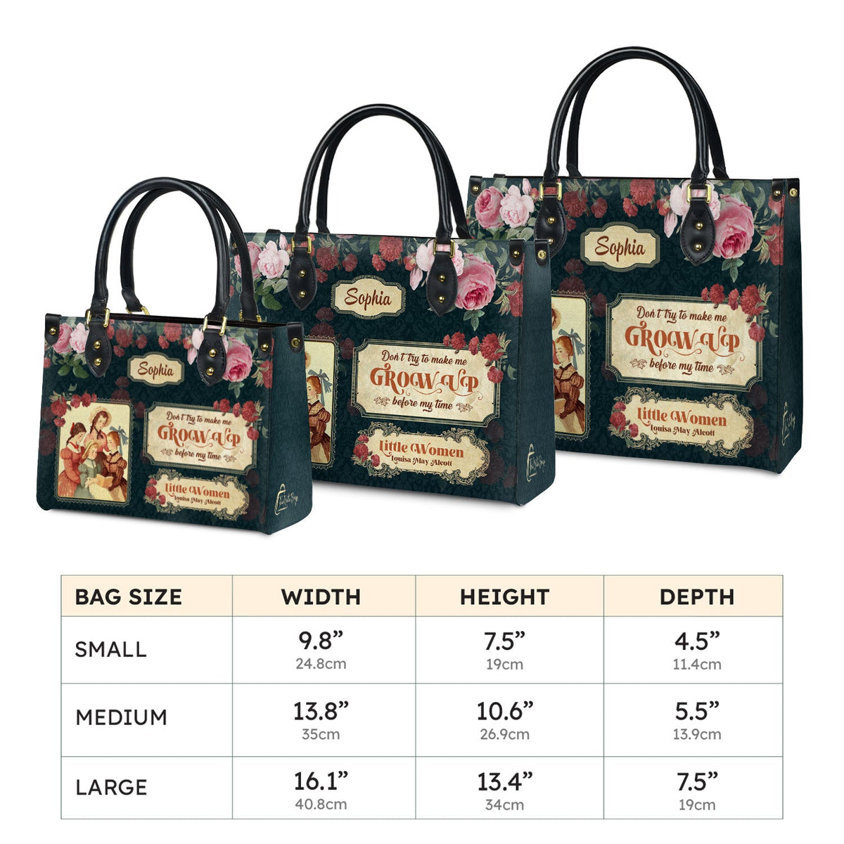 Little Women Dont Try To Make Me Grow Up Before My Time NNRZ2102002A Leather Bag