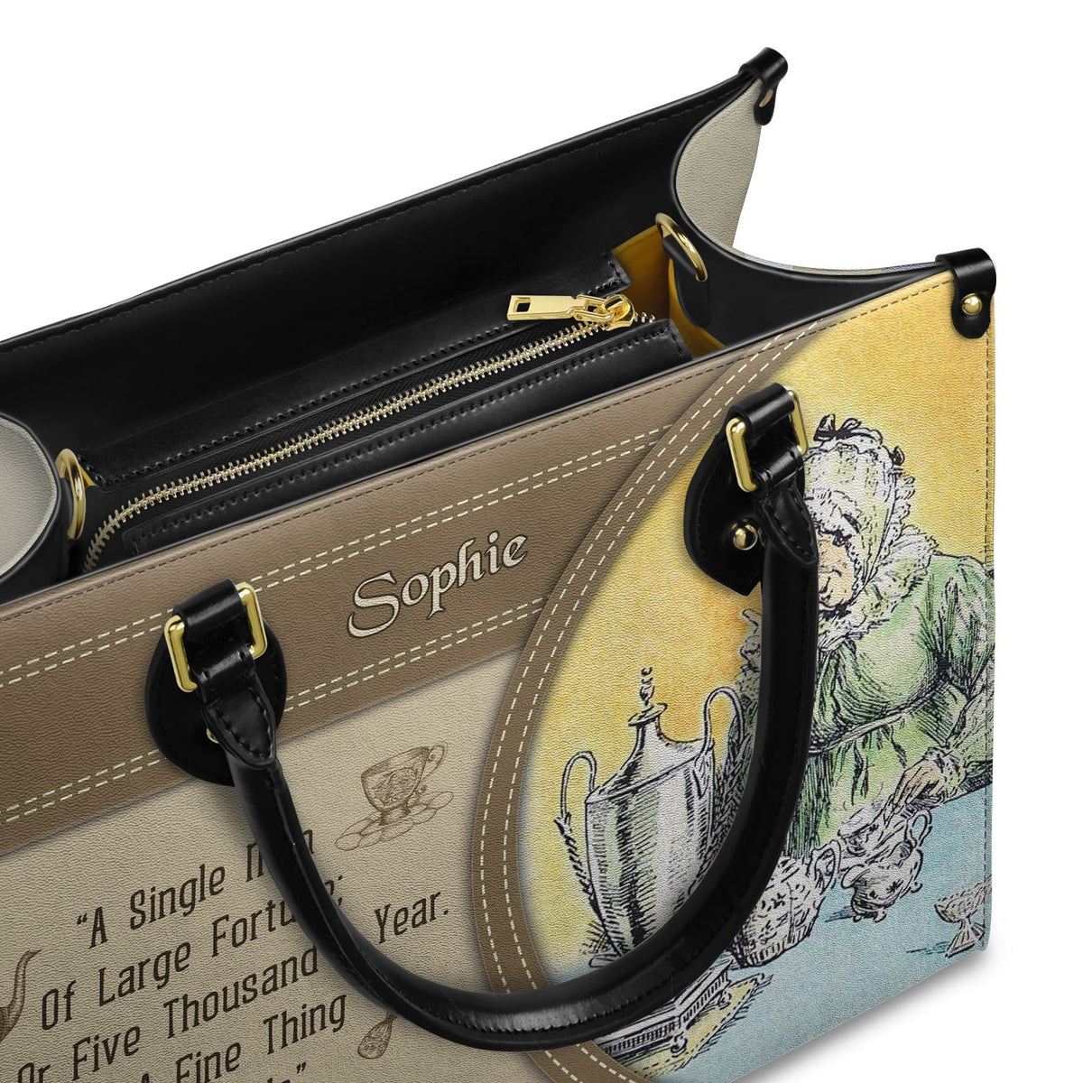 Pride And Prejudice A Single Man Of Large Fortune Four Or Five Thousand A Year What A Fine Thing For Our Girls NQAY1003001A Leather Bag