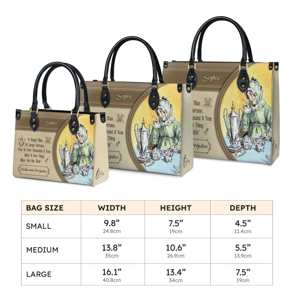 Pride And Prejudice A Single Man Of Large Fortune Four Or Five Thousand A Year What A Fine Thing For Our Girls NQAY1003001A Leather Bag