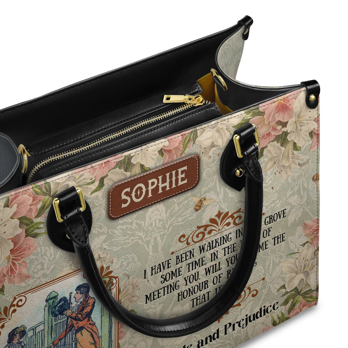 Pride And Prejudice I Have Been Walking In The Grove Some Time NQAY1303003A Leather Bag