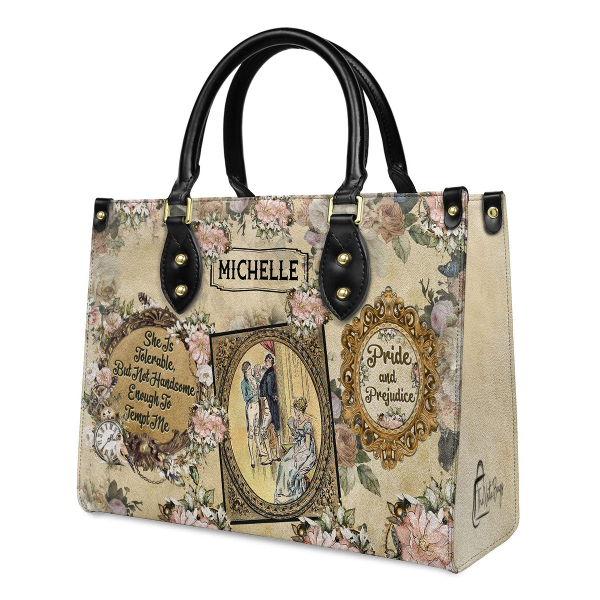 Pride And Prejudice She Is Tolerable NQAY1303002A Leather Bag