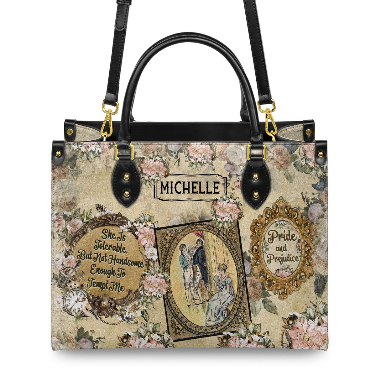 Pride And Prejudice She Is Tolerable NQAY1303002A Leather Bag