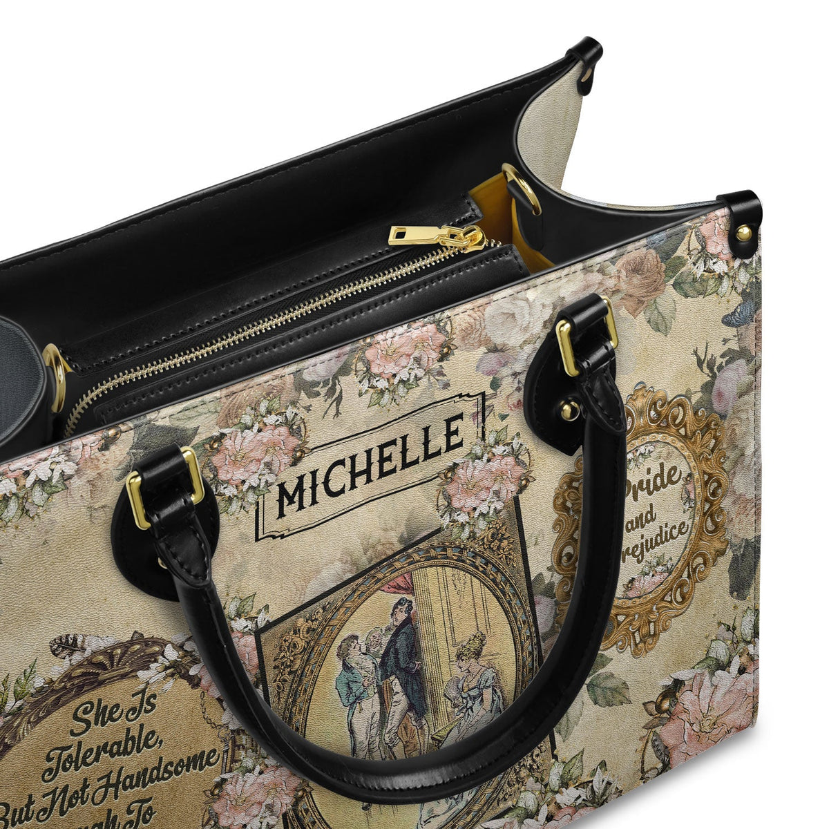 Pride And Prejudice She Is Tolerable NQAY1303002A Leather Bag