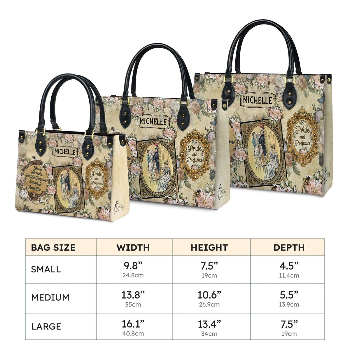 Pride And Prejudice She Is Tolerable NQAY1303002A Leather Bag