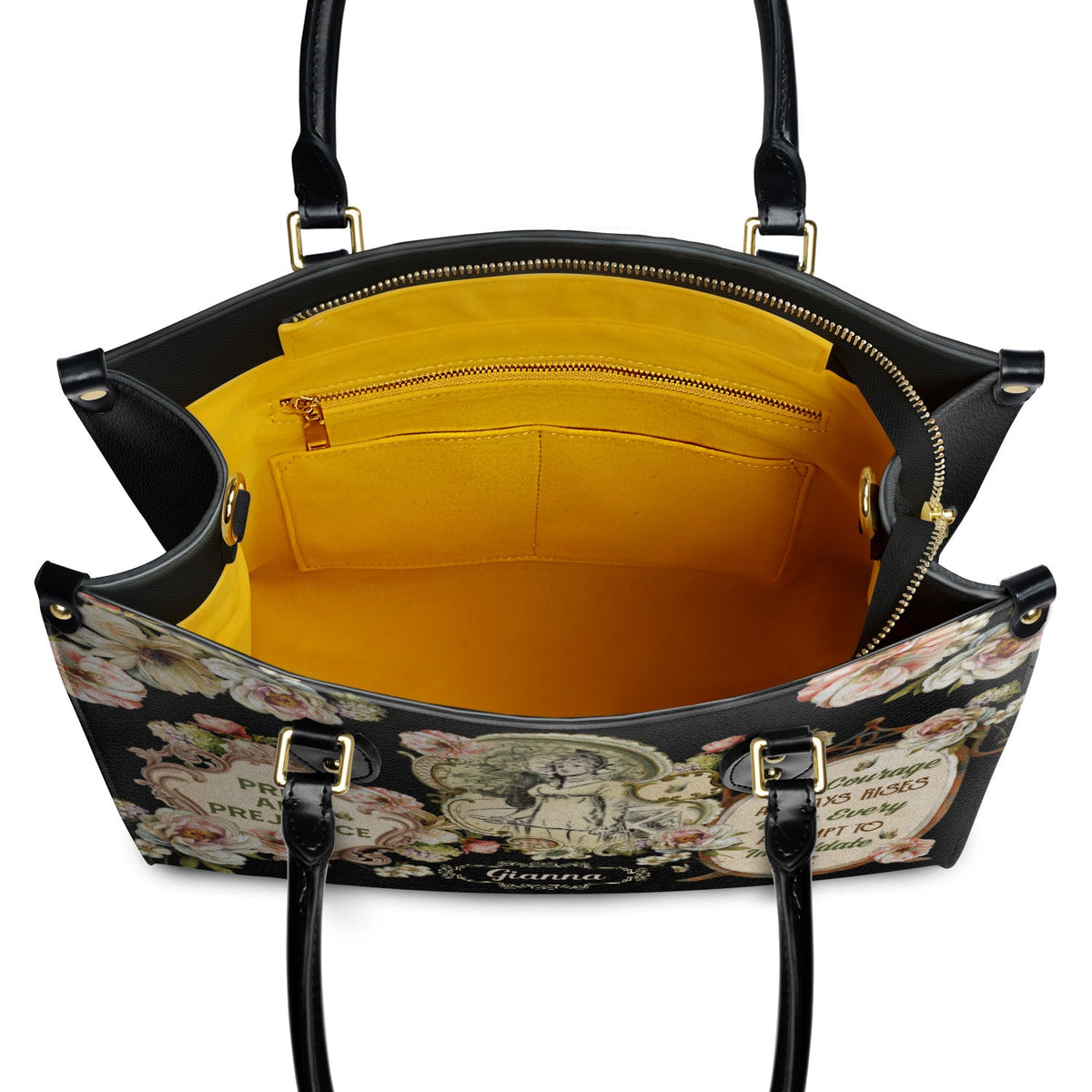 Pride And Prejudice My Courage Always Rises With Every Attempt To Intimidate Me NQAY0903005A Leather Bag