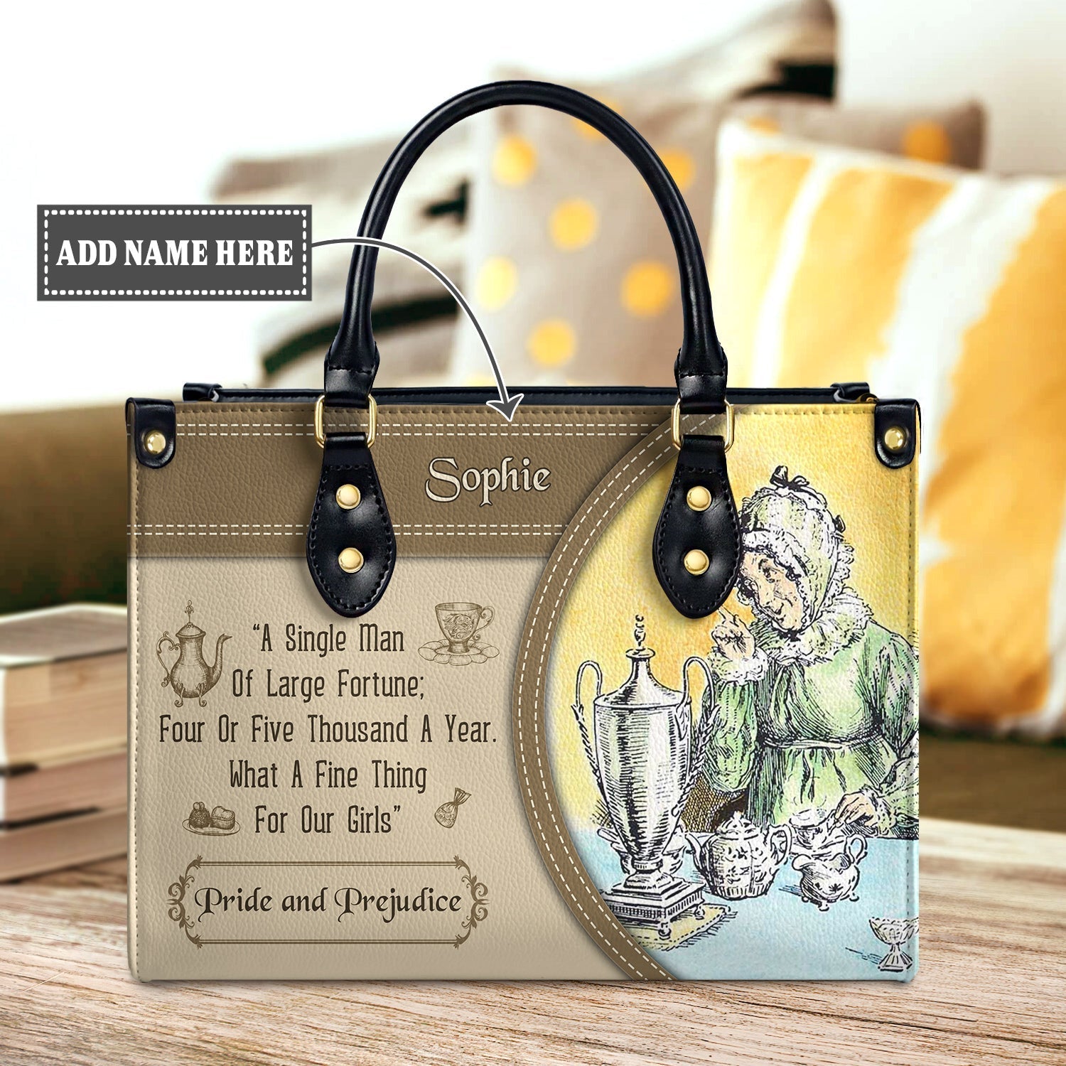 Pride And Prejudice A Single Man Of Large Fortune Four Or Five Thousand A Year What A Fine Thing For Our Girls NQAY1003001A Leather Bag