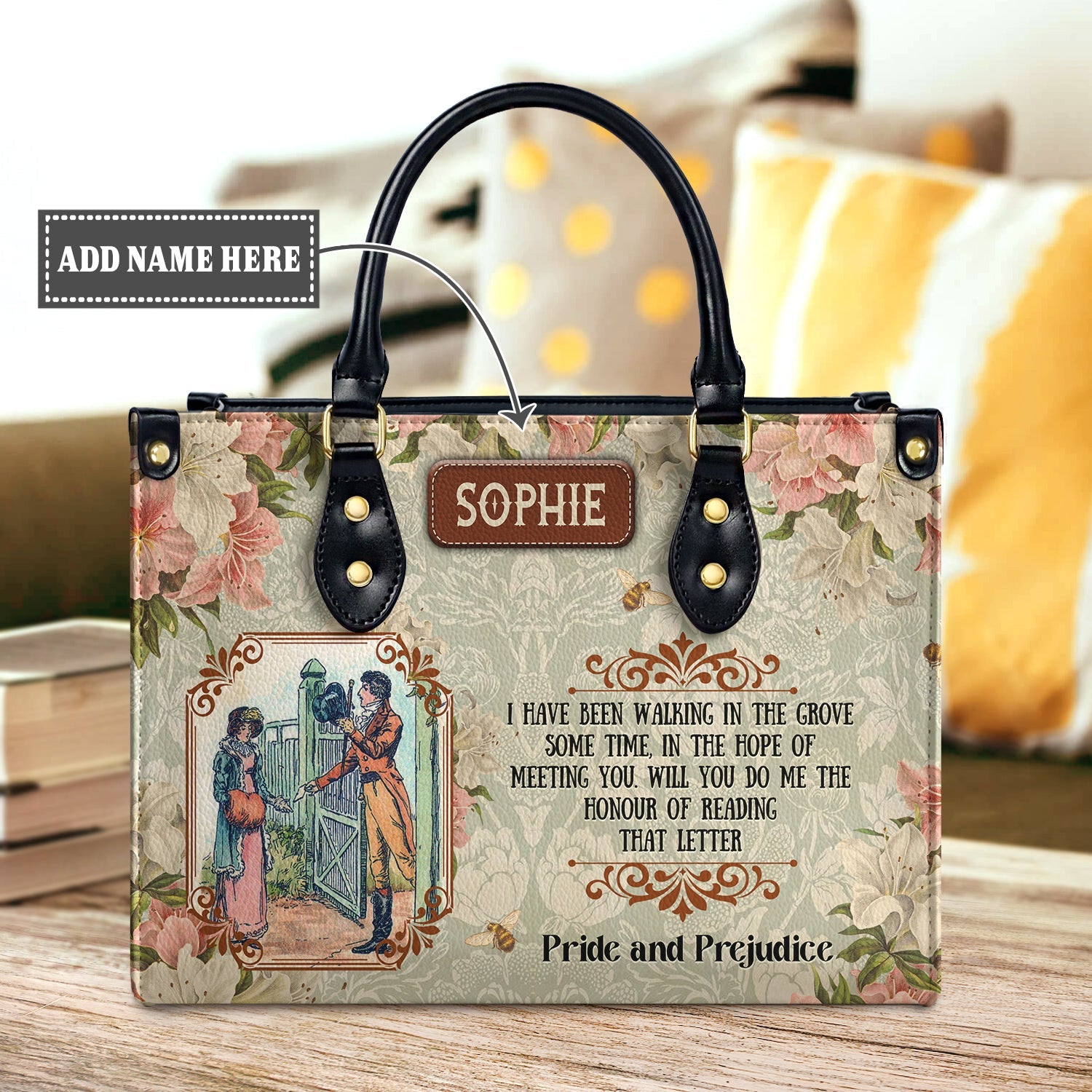 Pride And Prejudice I Have Been Walking In The Grove Some Time NQAY1303003A Leather Bag