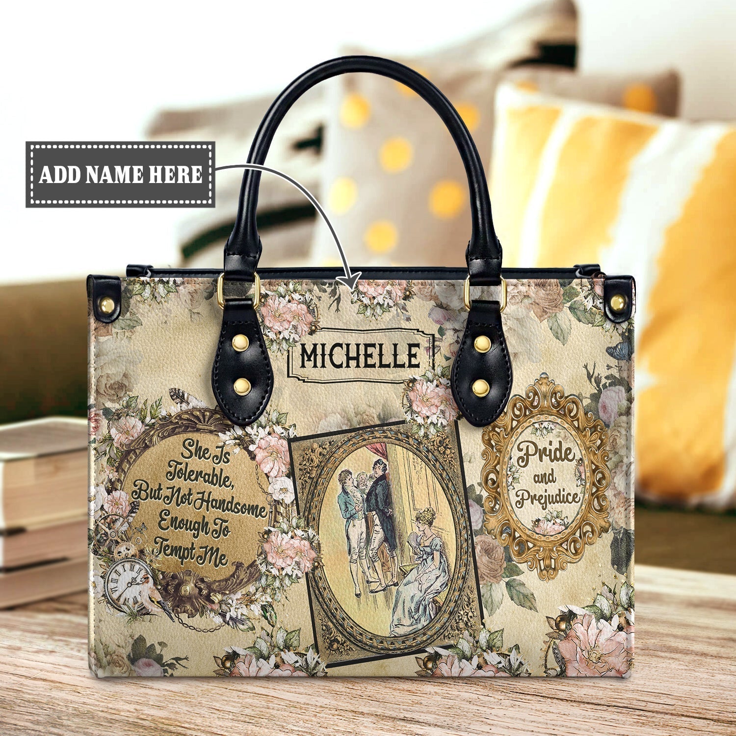 Pride And Prejudice She Is Tolerable NQAY1303002A Leather Bag