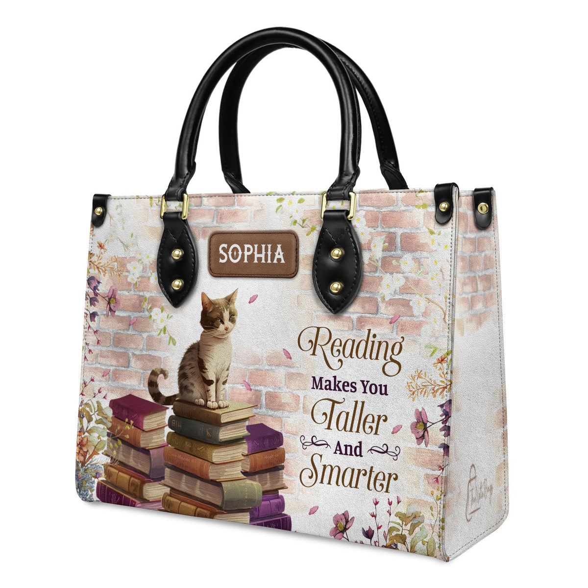 Reading Makes You Taller And Smarter NQAY1802002A Leather Bag