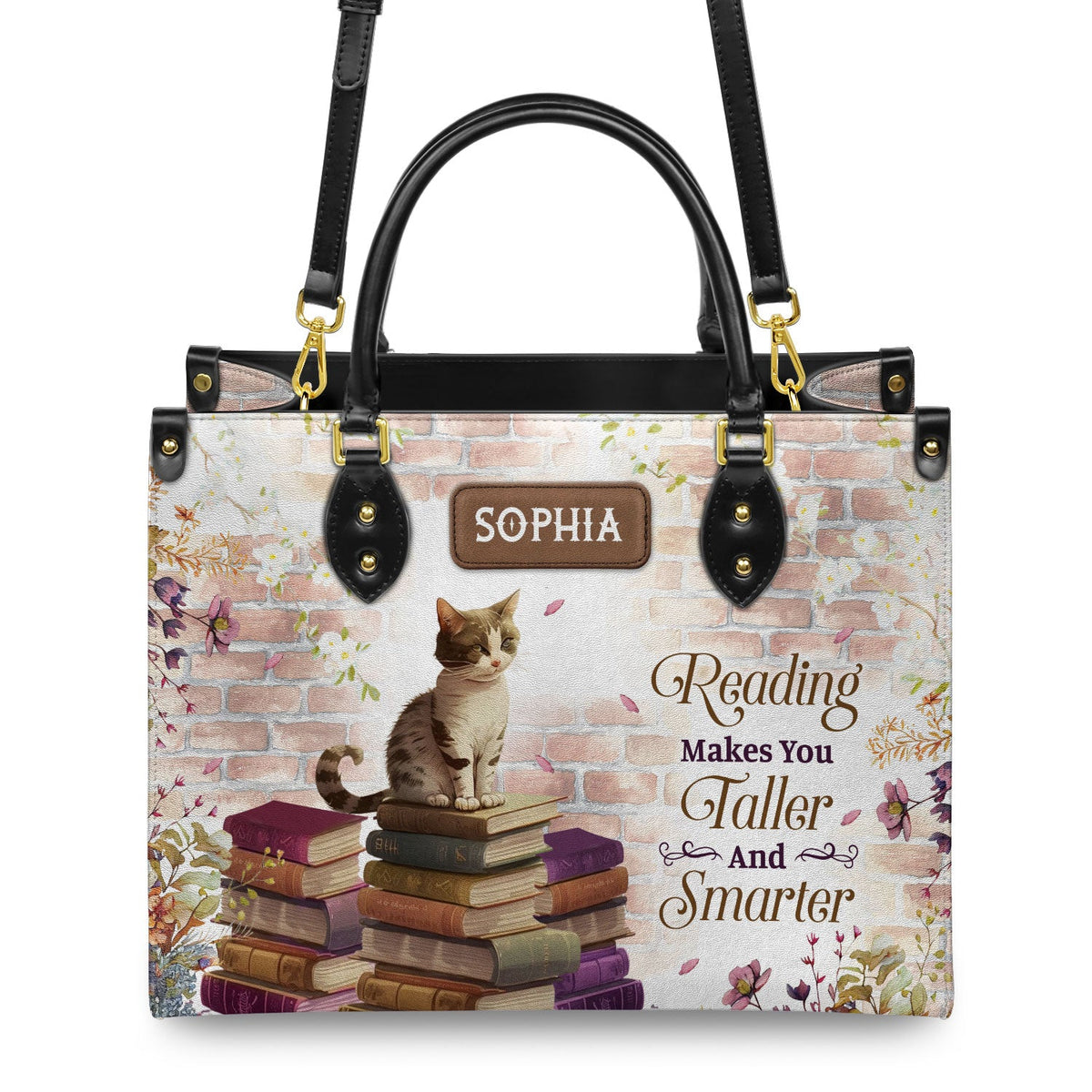 Reading Makes You Taller And Smarter NQAY1802002A Leather Bag