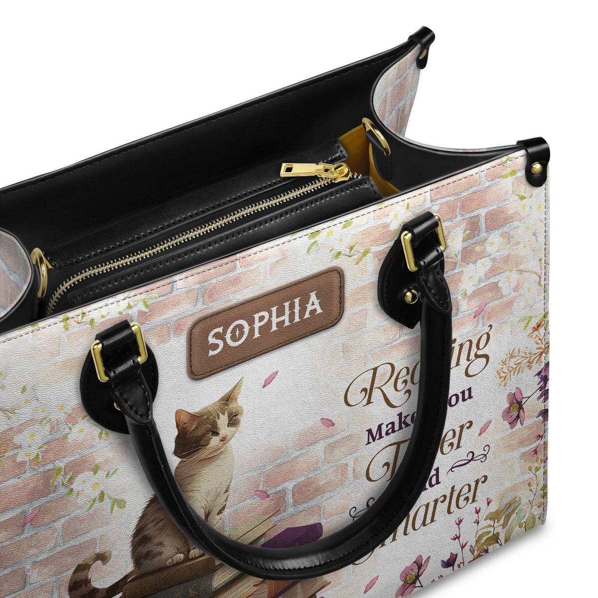 Reading Makes You Taller And Smarter NQAY1802002A Leather Bag