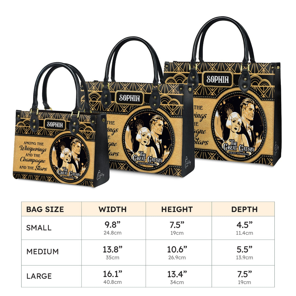 The Great Gatsby F Scott Fitzgerald The Whisperings The Champagne And The Stars TTLZ2202003A Leather Bag