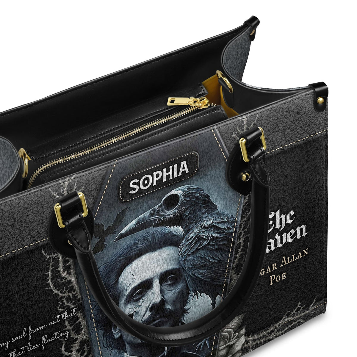 The Raven Edgar Allan Poe And My Soul From Out That Shadow TTLZ1902001A Leather Bag