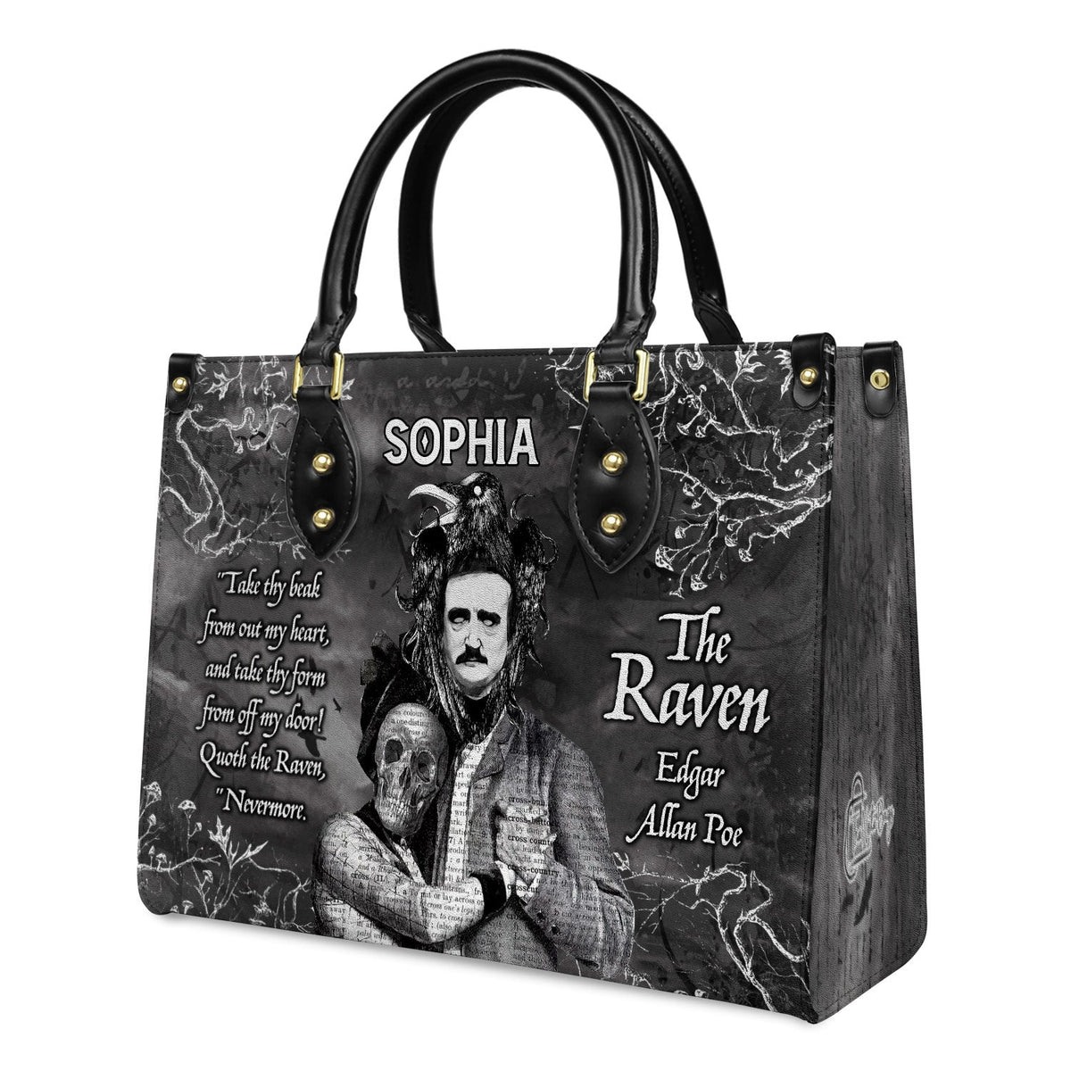 The Raven Edgar Allan Poe Take Thy Break From Out My Heart TTLZ2102003A Leather Bag