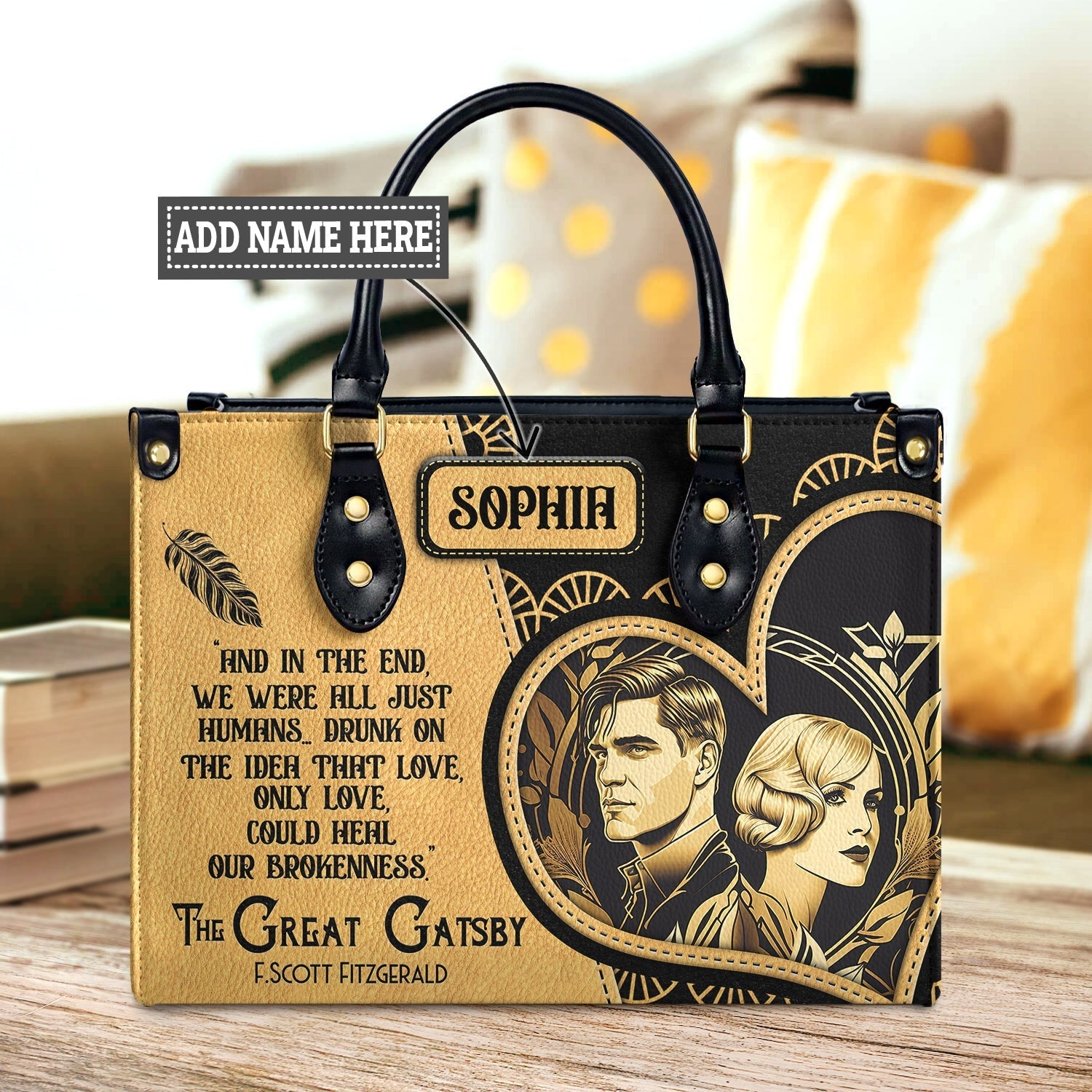 The Great Gatsby F Scott Fitzgerald Love Could Heal Our Brokenness TTLZ2202002A Leather Bag