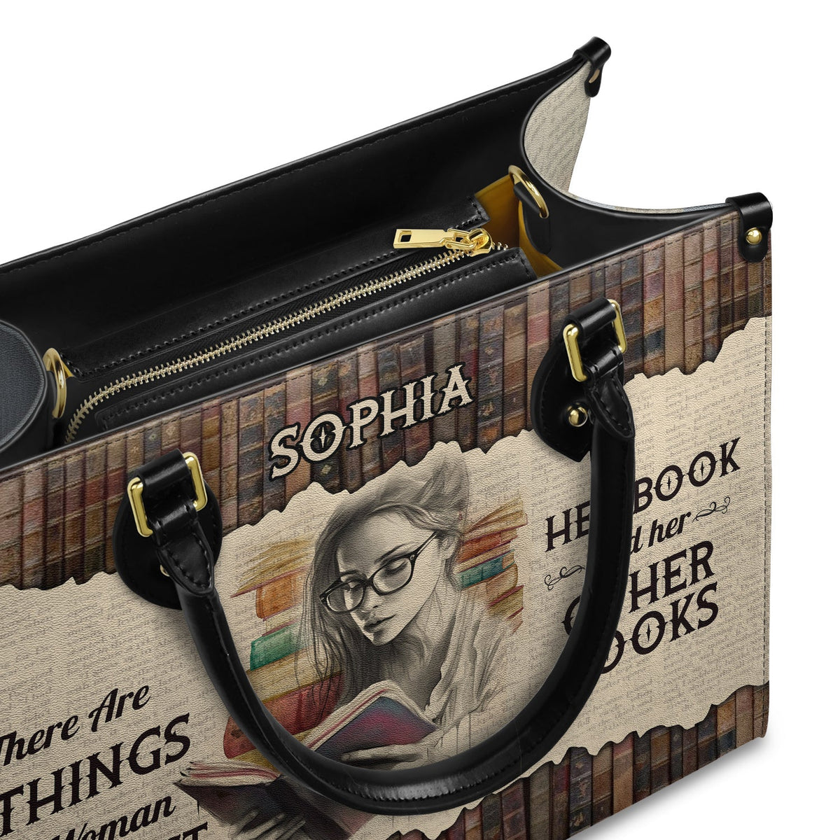 There Are 2 Things This Woman Cant Resist Her Book And Her Other Books NQRZ1802004A Leather Bag