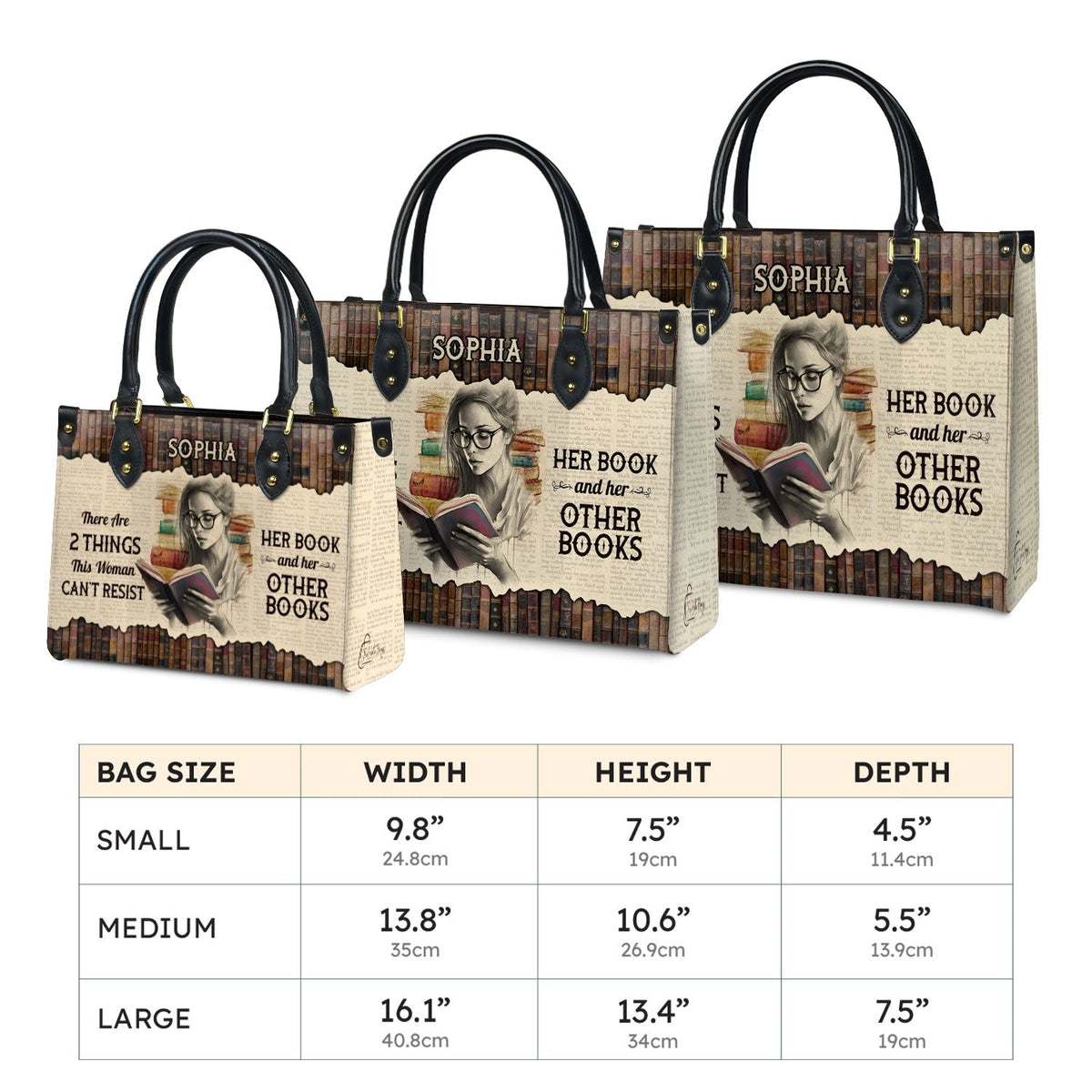 There Are 2 Things This Woman Cant Resist Her Book And Her Other Books NQRZ1802004A Leather Bag