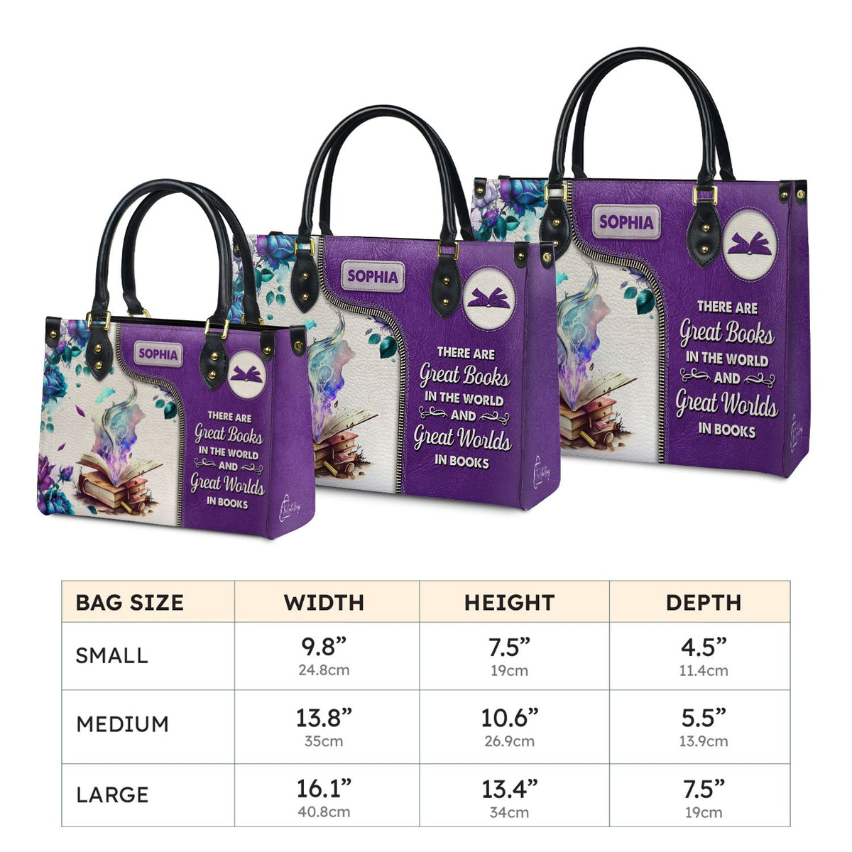 There Are Great Books In The World And Great Worlds In Books NQAY1702001A Leather Bag