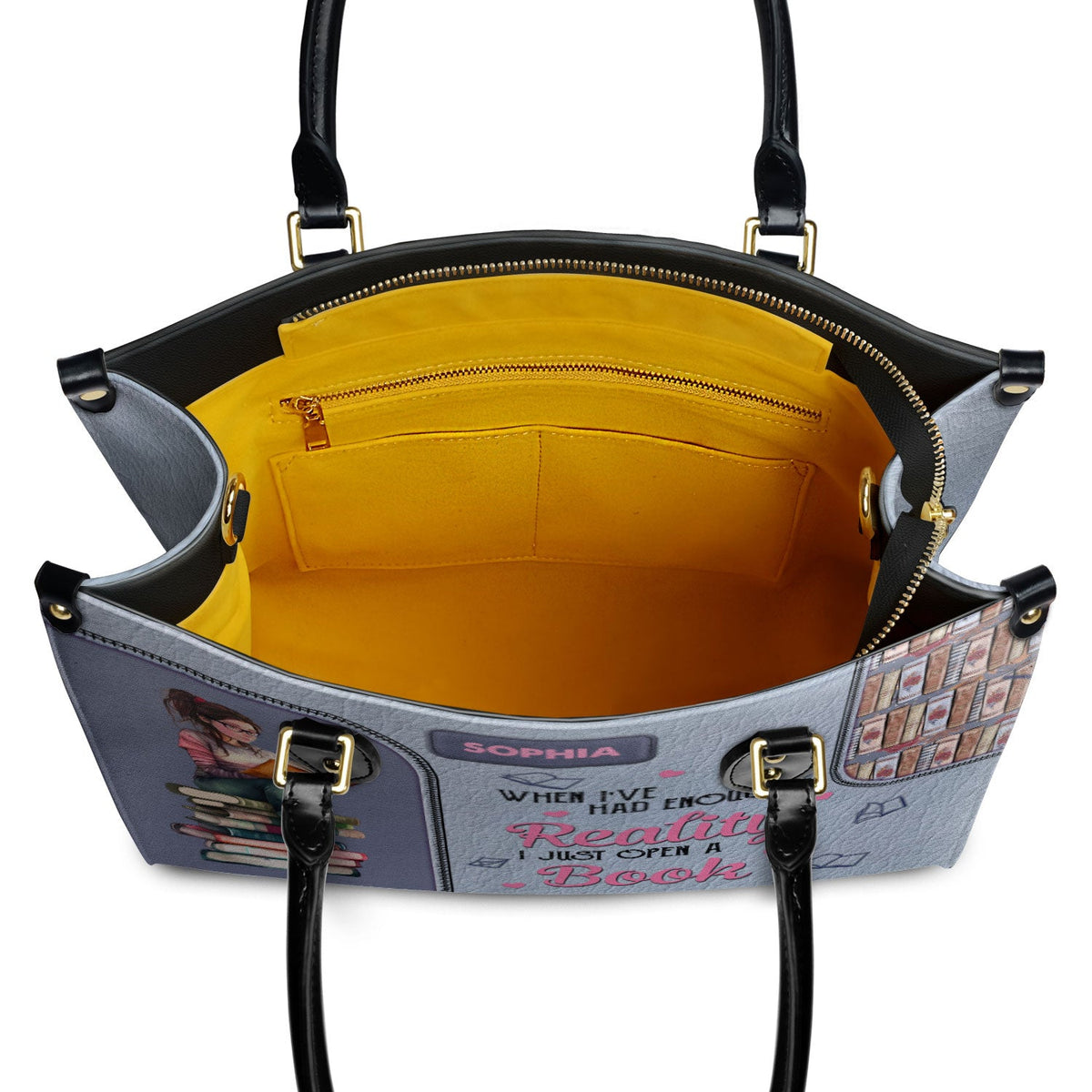 When I Have Had Enough Reality I Just Open A Book NQAY1702004A Leather Bag