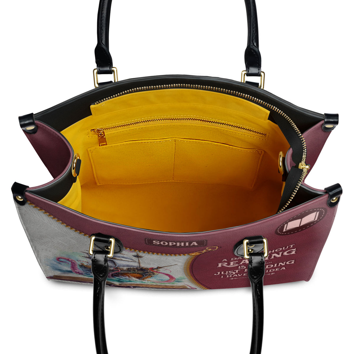 A Day Without Reading Is Like Just Kidding I Have No Idea HHRZ03083049TT Leather Bag