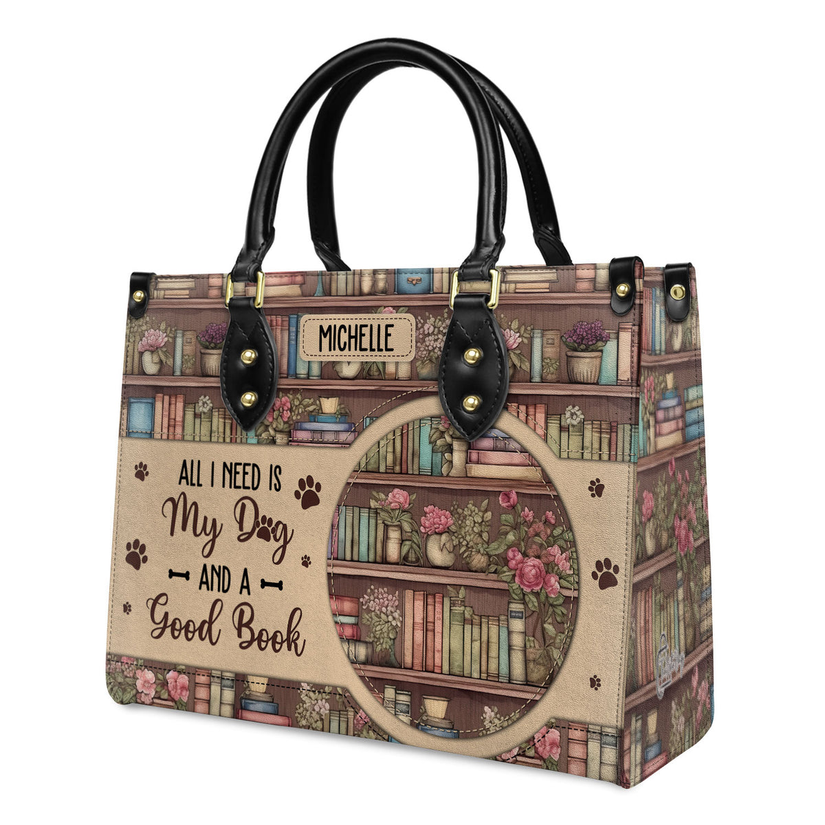 All I Need Is My Dog And A Good Book HHRZ03083656MD Leather Bag