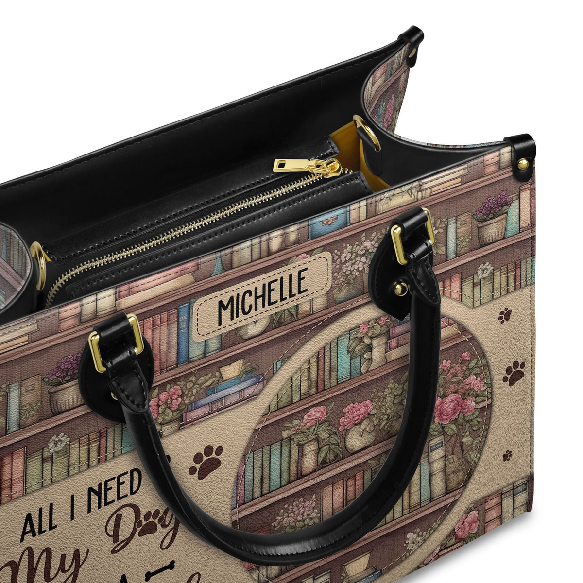 All I Need Is My Dog And A Good Book HHRZ03083656MD Leather Bag