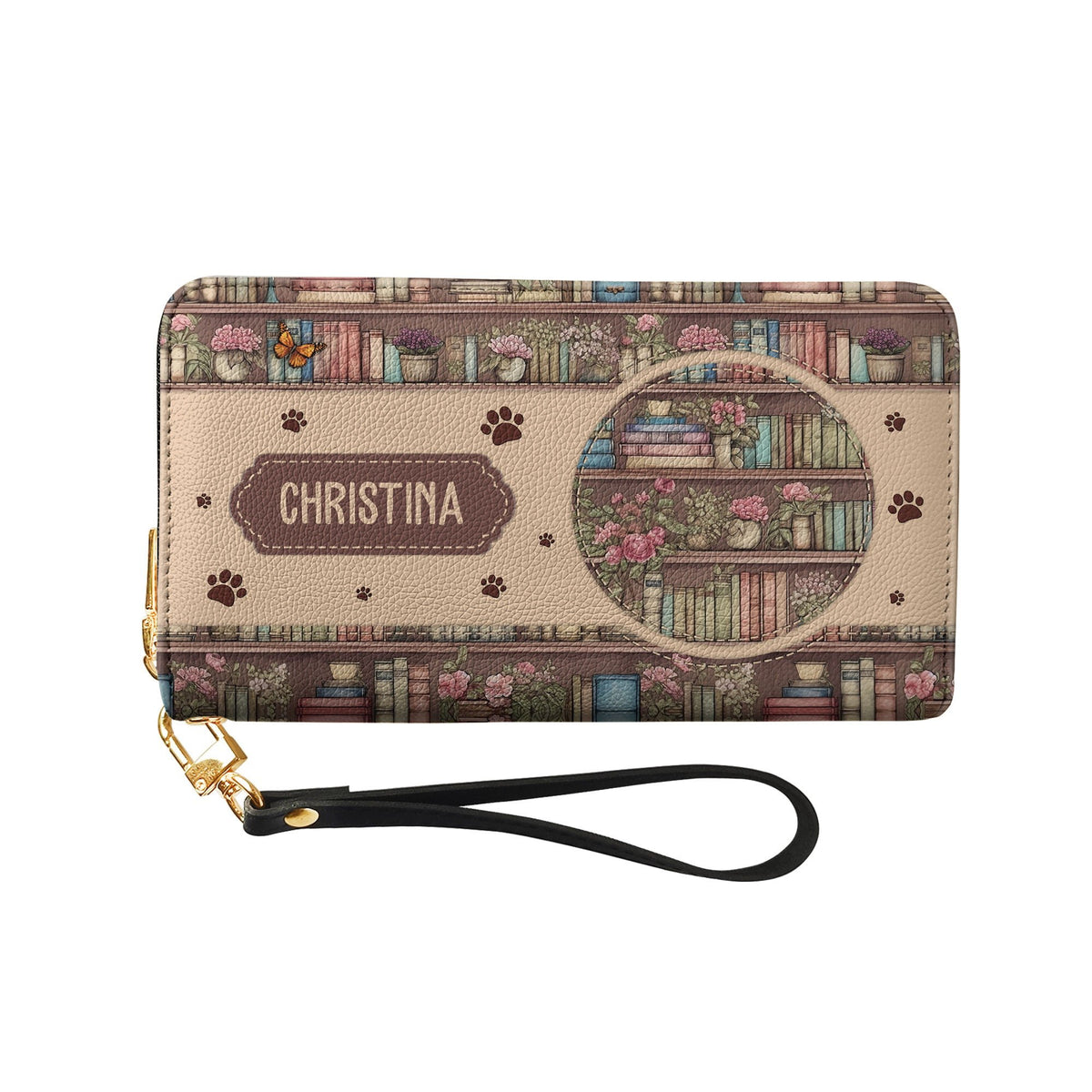 All I Need Is My Dog And A Good Book HHRZ15090187MR Zip Around Leather Wallet