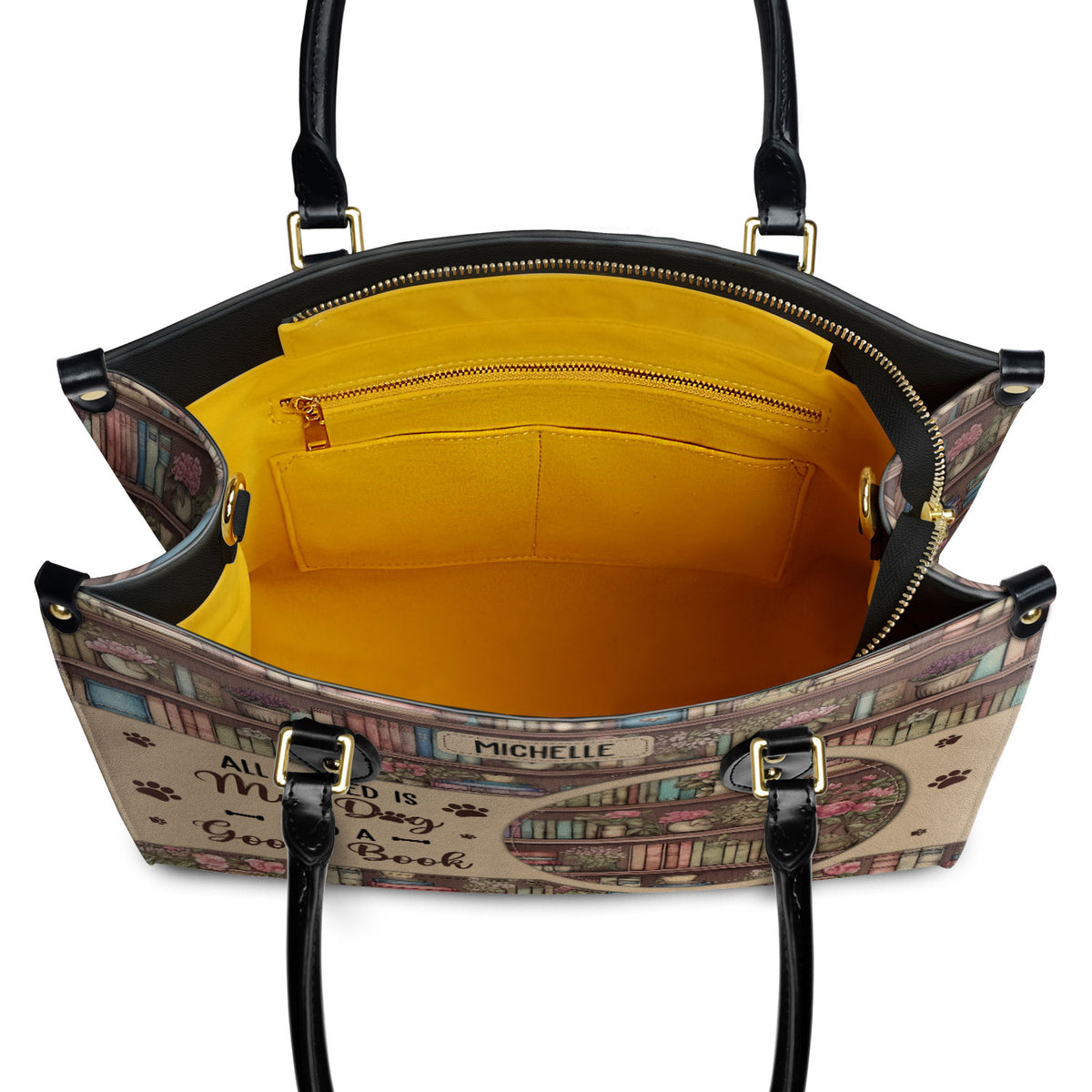 All I Need Is My Dog And A Good Book HHRZ03083656MD Leather Bag