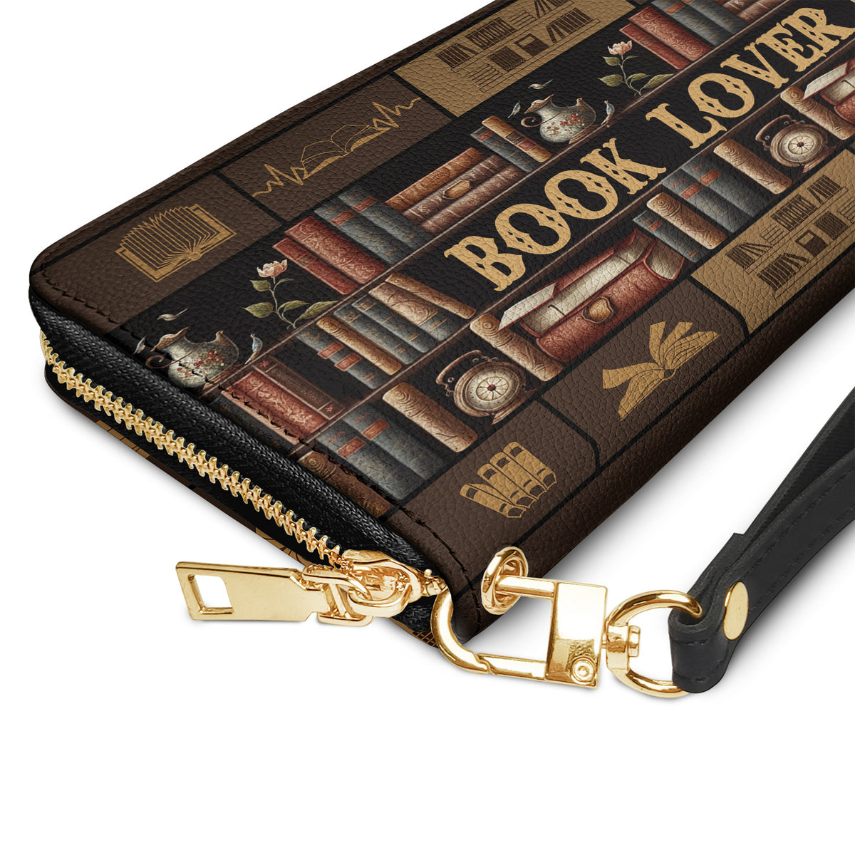 Book Lover DNRZ100723972 Zip Around Leather Wallet