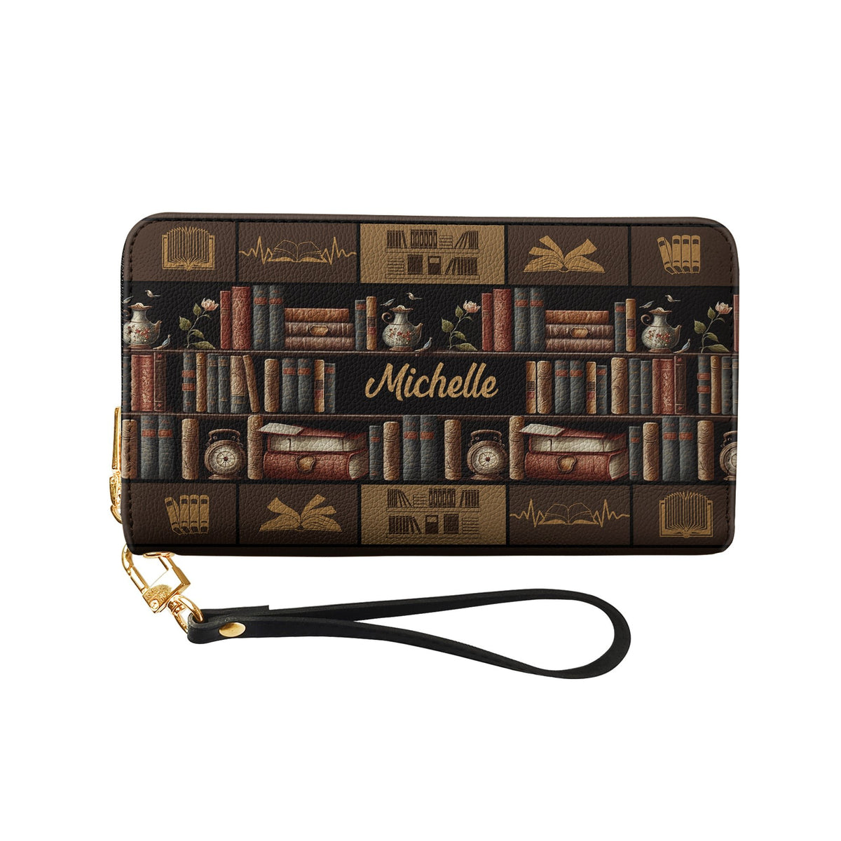 Book Lover DNRZ100723972 Zip Around Leather Wallet
