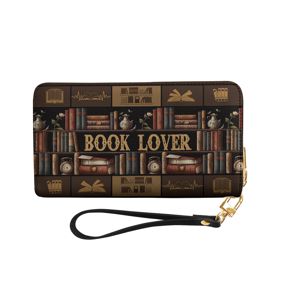 Book Lover DNRZ100723972 Zip Around Leather Wallet