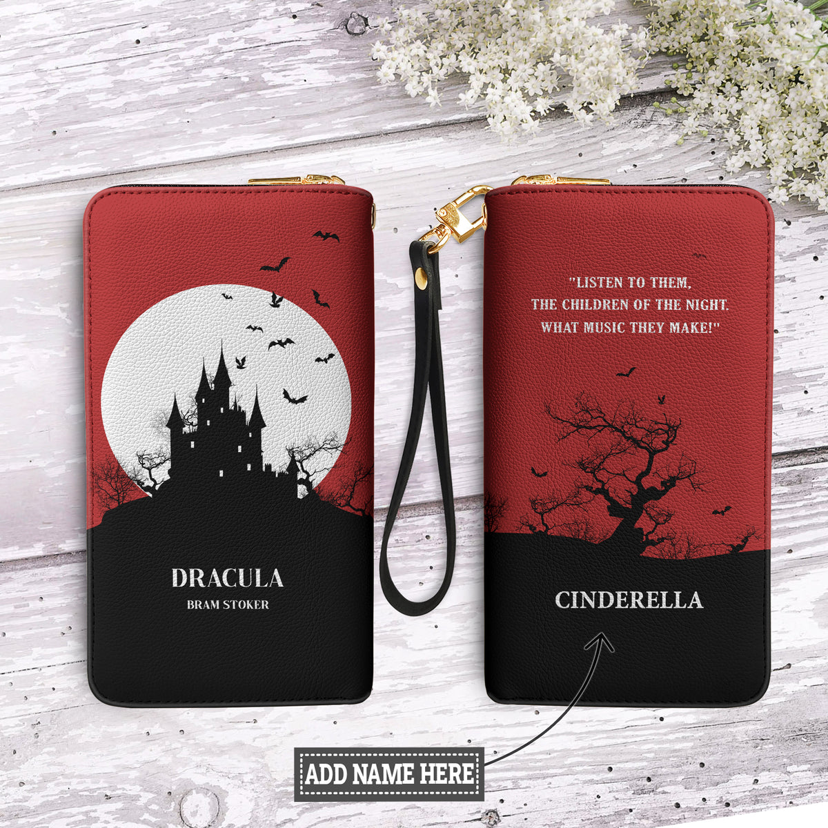 Dracula Bram Stoker NNRZ100723267 Zip Around Leather Wallet
