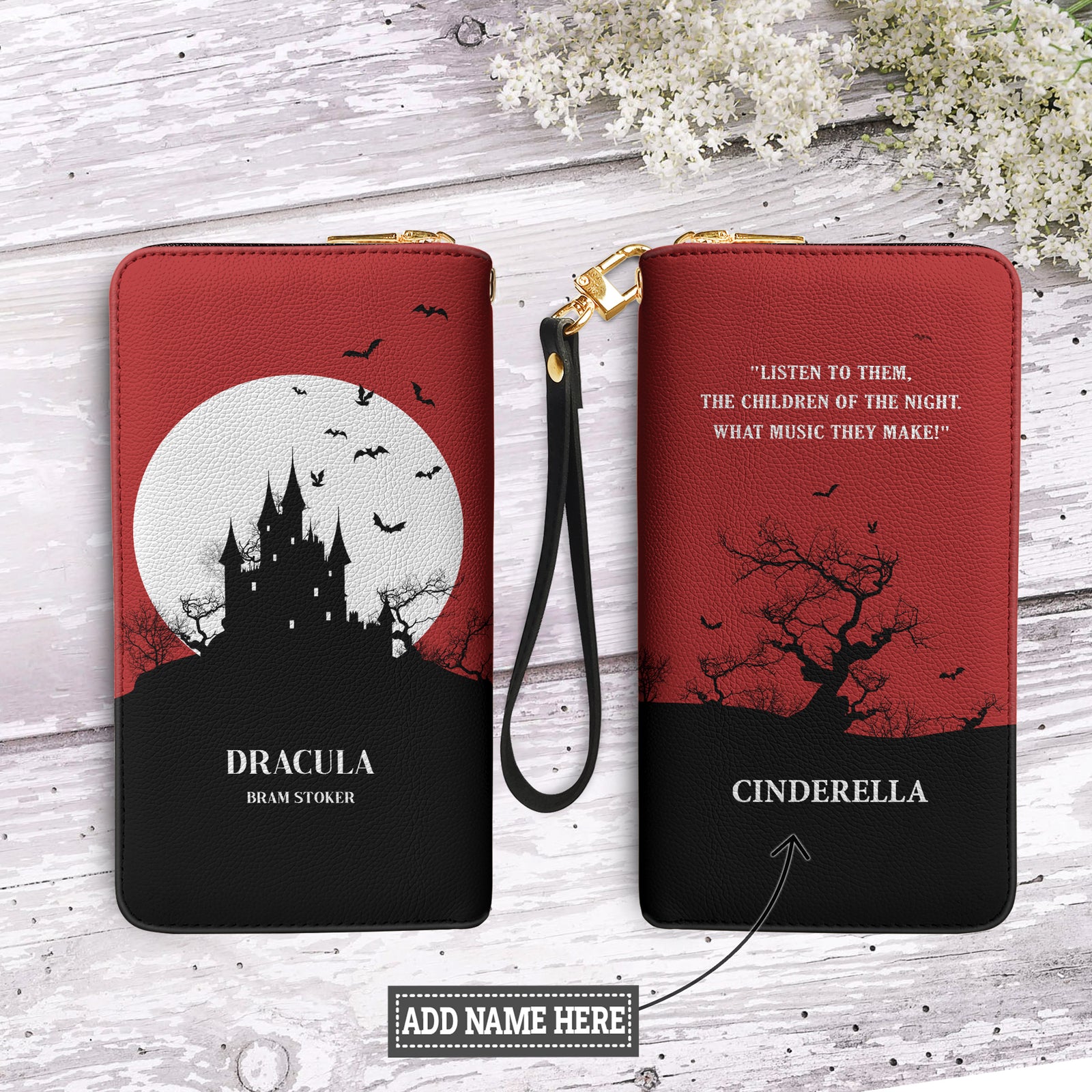Dracula Bram Stoker NNRZ100723267 Zip Around Leather Wallet